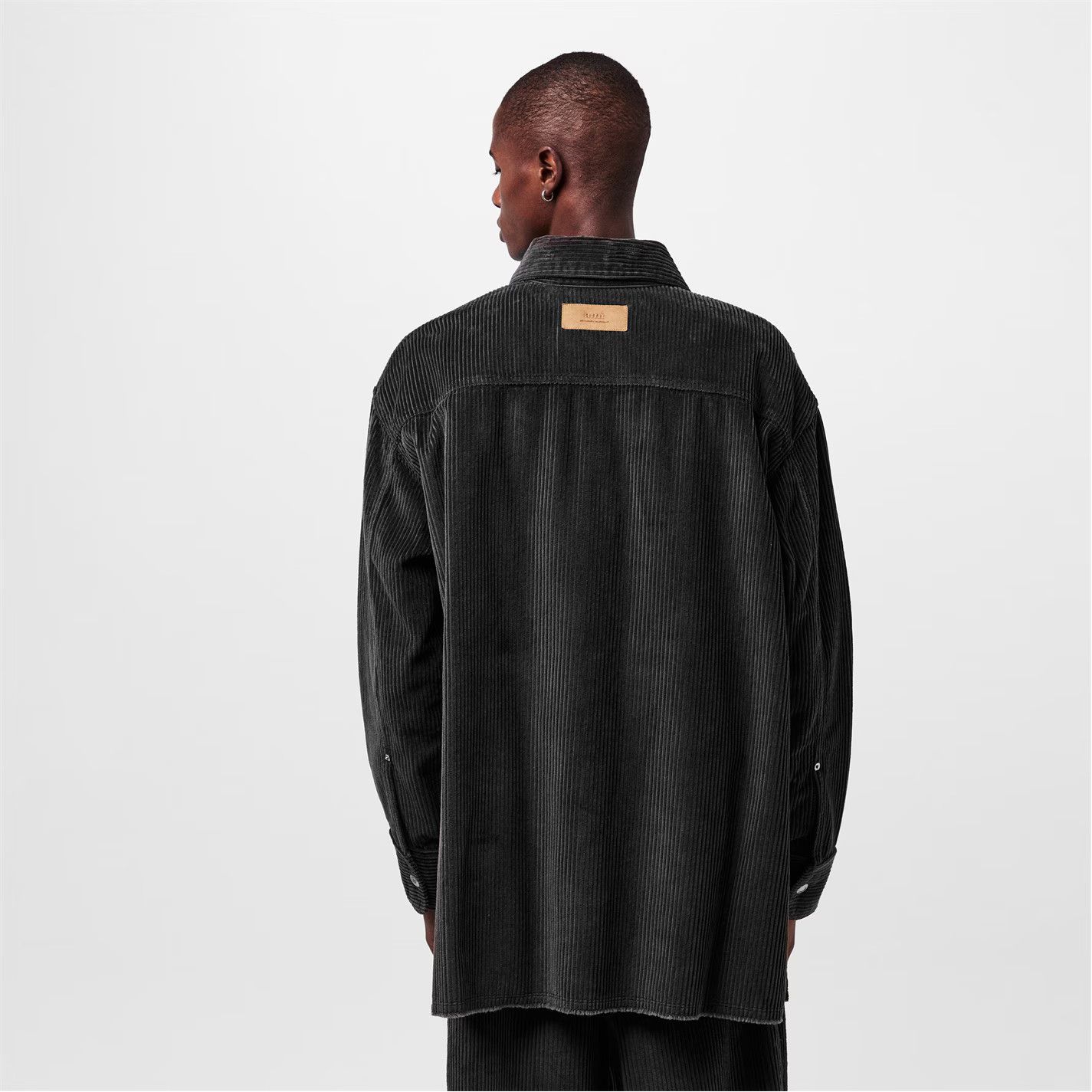 AMI o1g2r1mq0326 Jumbo Cord Relaxed Fit Overshirt in Black Size US M / EU 48-50 / 2 - 6 Thumbnail