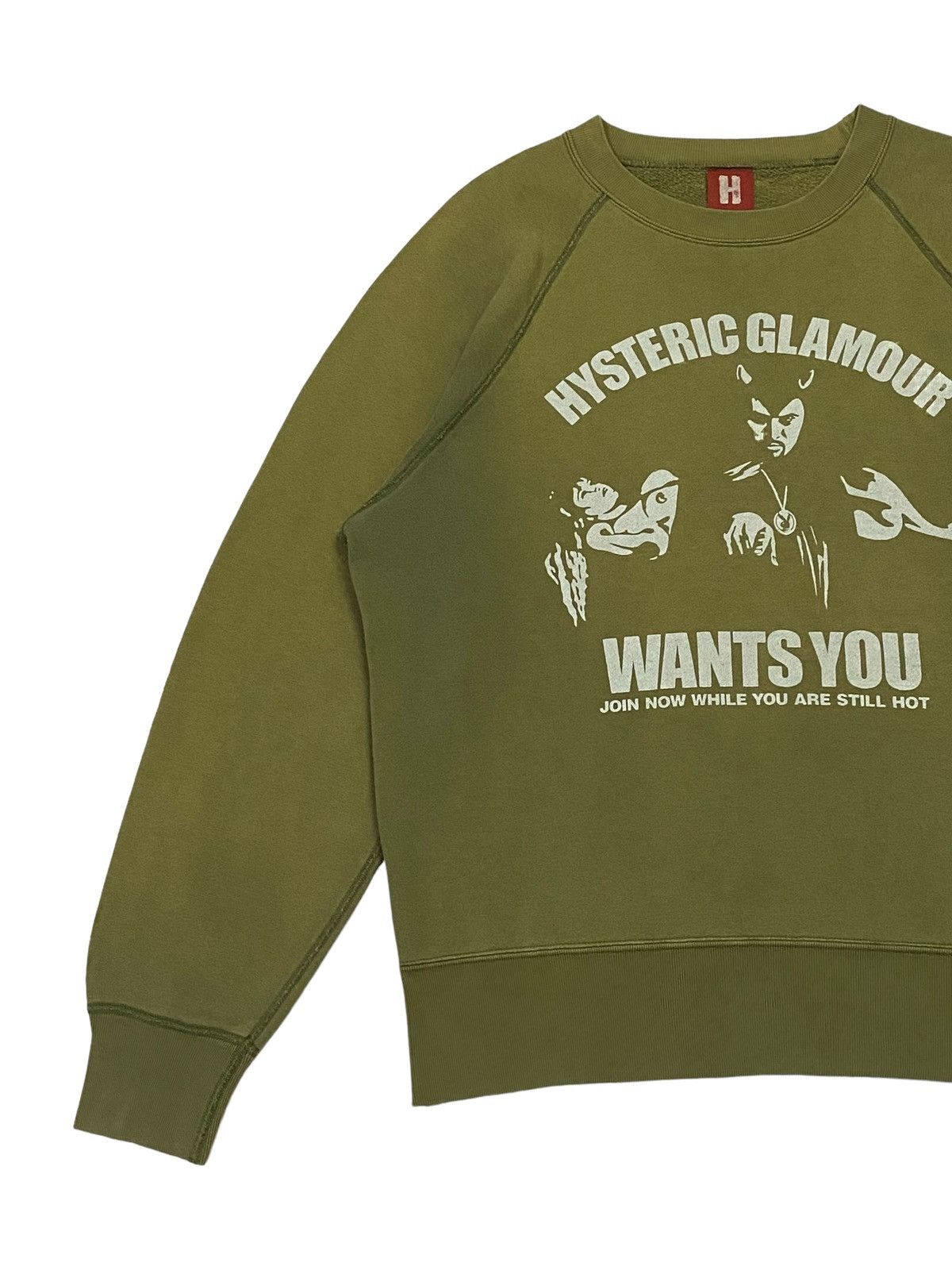 Hysteric Glamour Vintage Hysteric Glamour Wants You Faded Green Sweatshirt Size US M / EU 48-50 / 2 - 12 Thumbnail