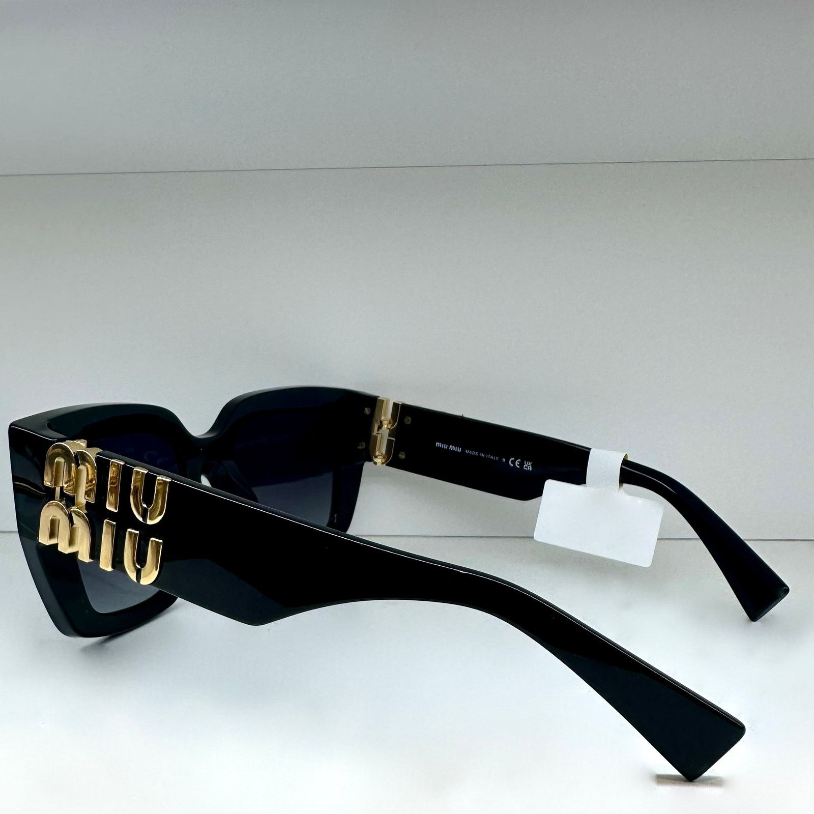 Miu Miu New MIU MIU Sunglasses Black Square 2025 Gold Metal Logo Size ONE SIZE - 4 Thumbnail
