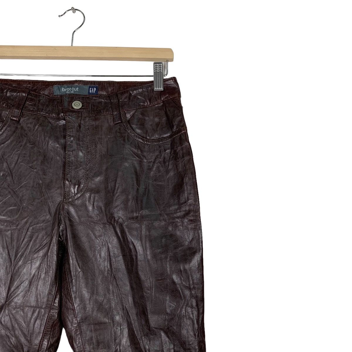 Gap Y2K Fall 00 GAP Bootcut Leather Pant #0051-C4 Size US 28 / EU 44 - 6 Thumbnail
