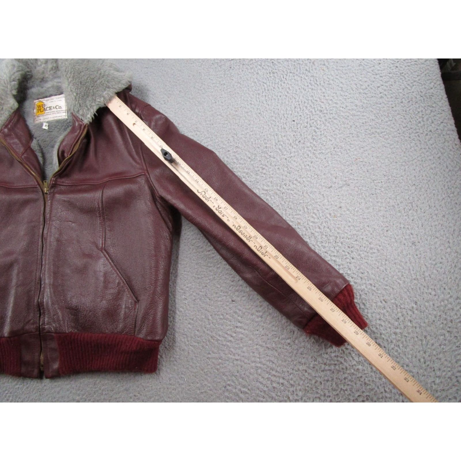 Vintage VINTAGE WB Place & Co Hooded Full Zip Leather Bomber Fur Lined Jacket Size 42 Red Men Regular Jacket Bomber Full Zip Lined Fall Winter Spring 42 Mens Size US XS / EU 42 / 0 - 6 Thumbnail