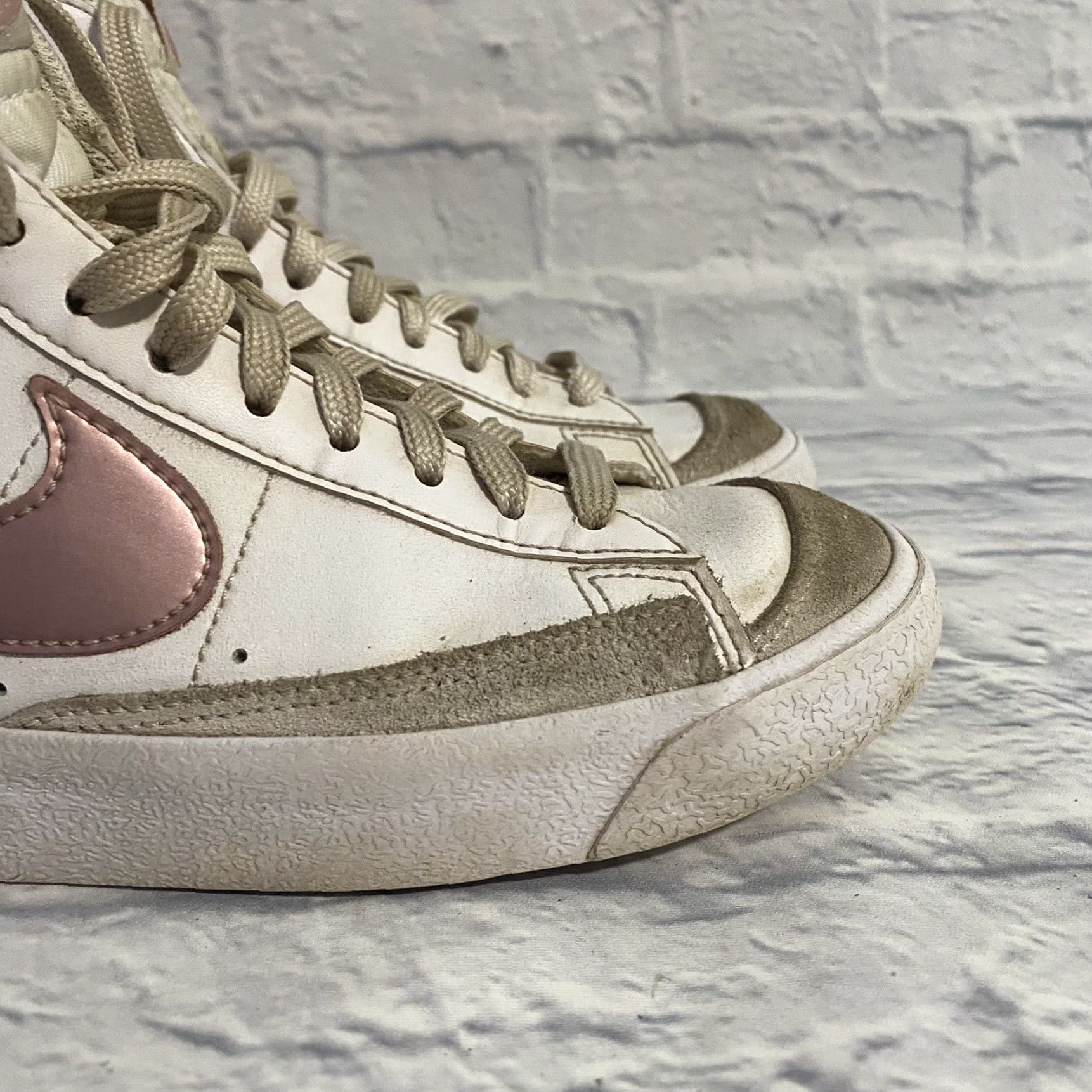 Nike Blazer Mid 77 GS White Pink Glaze Shoes Womens 5.5 DA4086-105