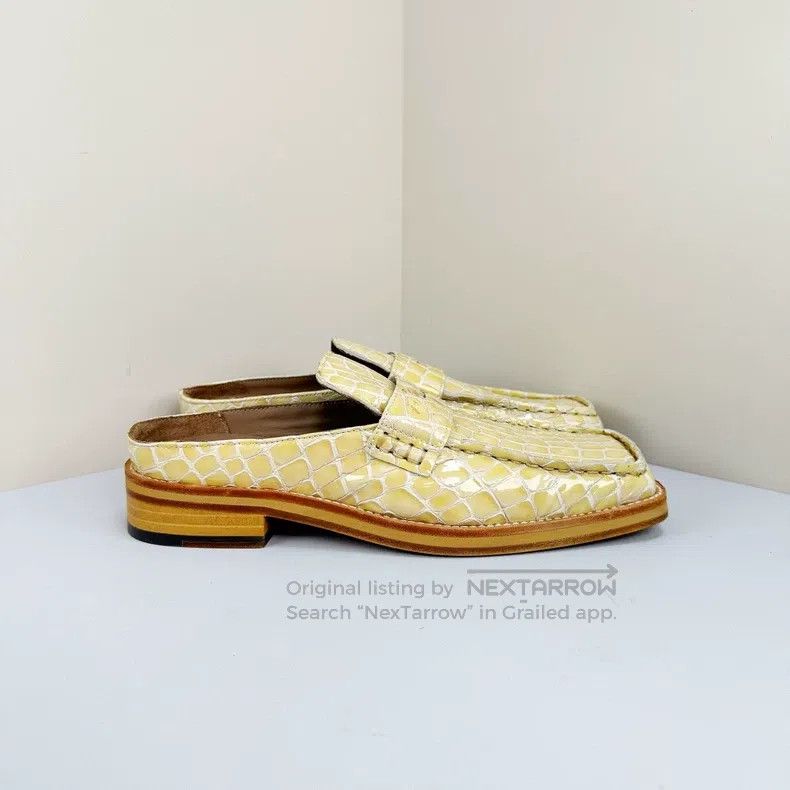 Martine Rose Martine Rose Cream-coloured crocodile chain square toe loa Size US 6 / EU 39 - 4 Thumbnail