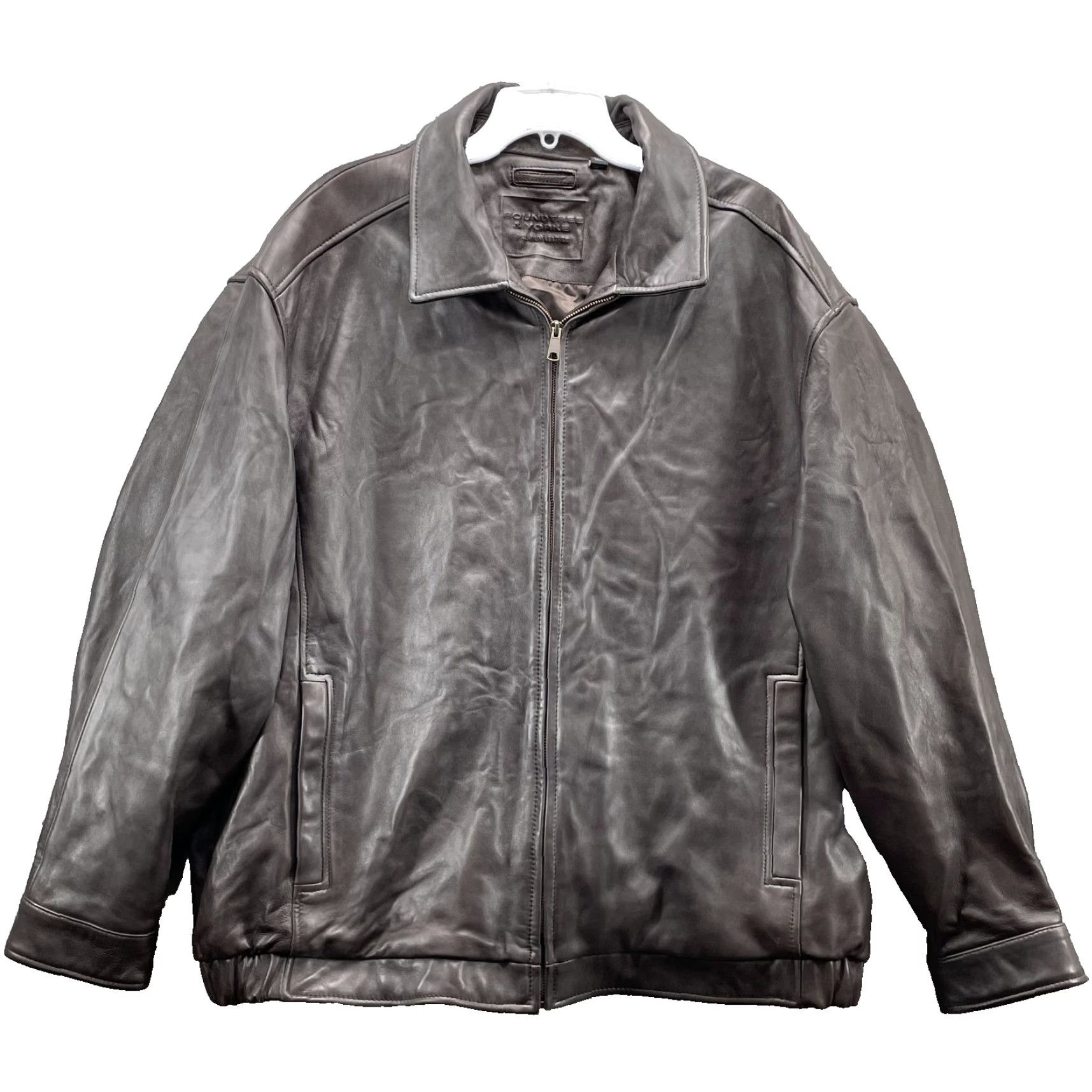 Roundtree & Yorke VINTAGE Roundtree & Yorke Leather Jacket Mens 3XB Moto Biker Retro Streetwear 90s Jacket Size US XXL / EU 58 / 5 - 2 Thumbnail