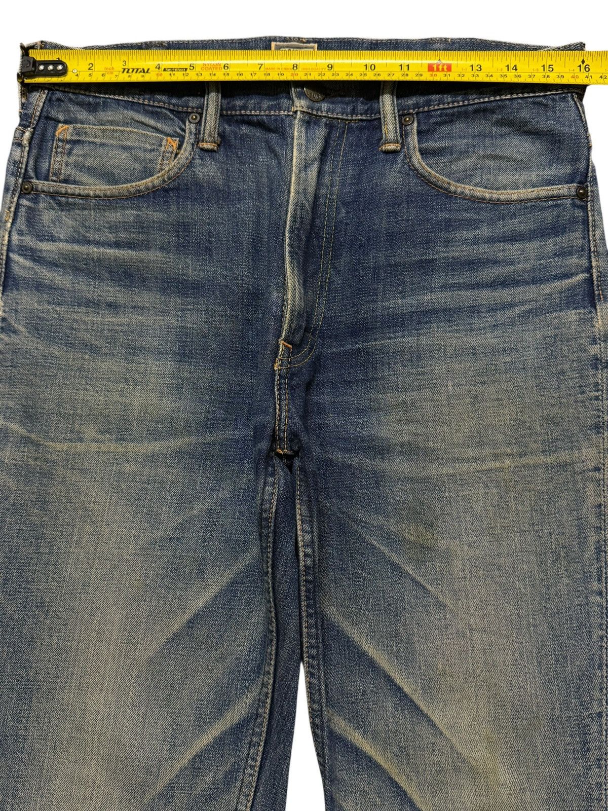 If Six Was Nine Vintage 90s Japanese Brand Blue Mud Wash Faded Bootcut Jeans Size US 31 - 8 Thumbnail