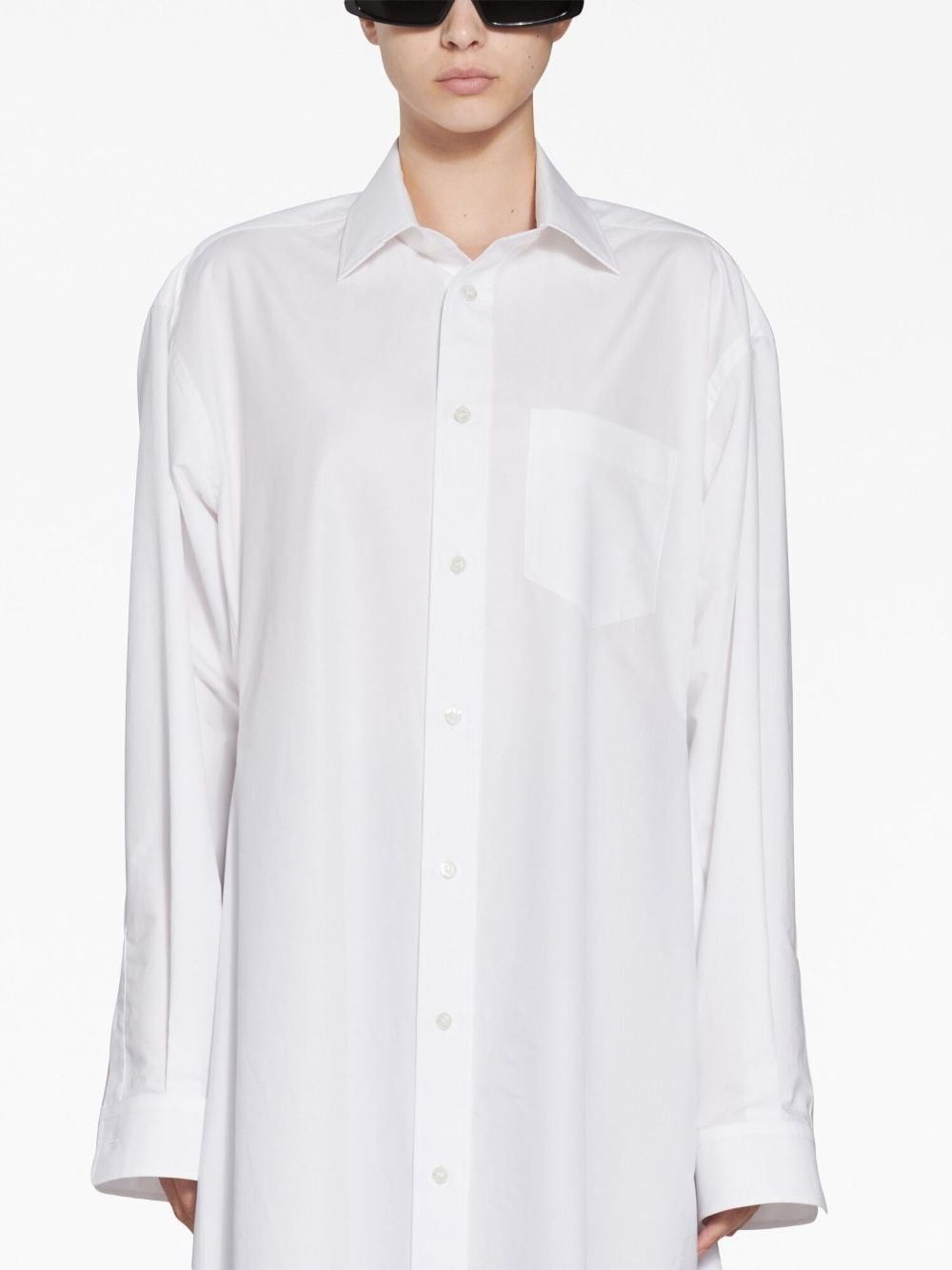 Balenciaga o1bcso1str0525 Hourglass Shirt Dress in White Size M / US 6-8 / IT 42-44 - 5 Thumbnail