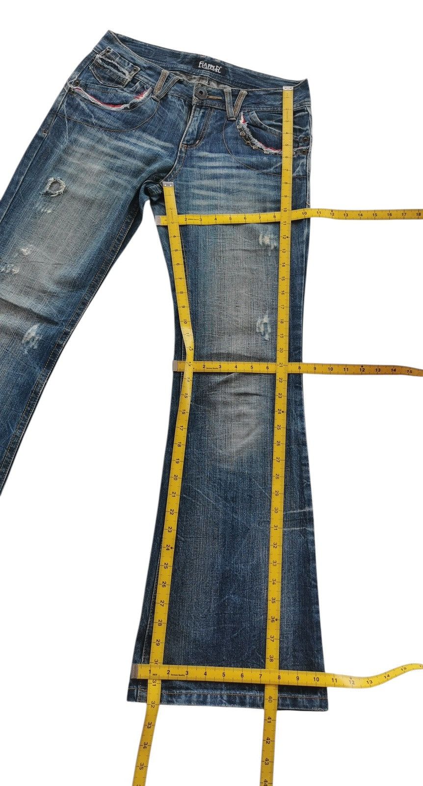 Le Grande Bleu (L.G.B.) Fiappar Distressed Flare Jeans 🔹LGB Inspire Size US 30 / EU 46 - 13 Thumbnail