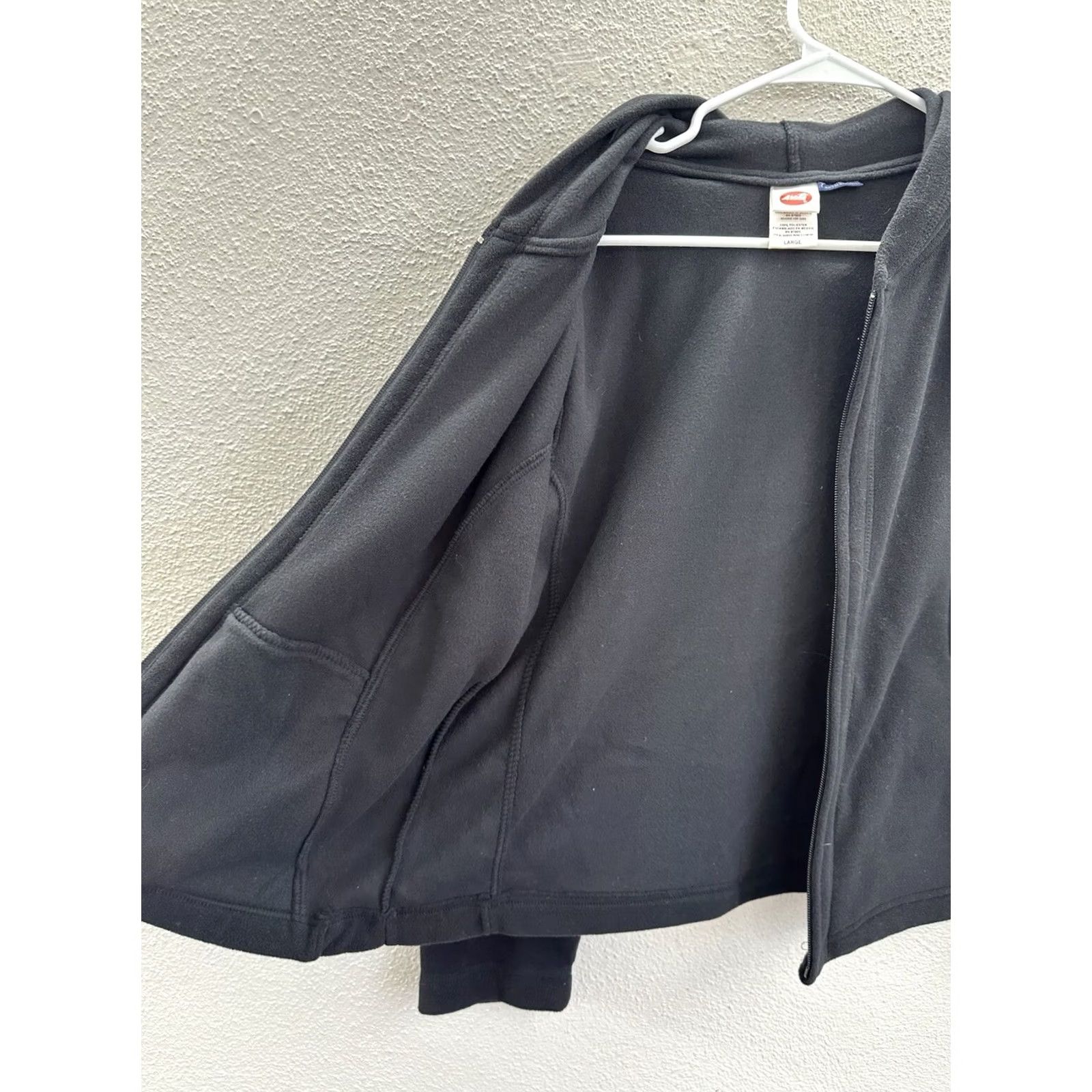 Avia Avia Jacket Womens Black Zip Up Hooded Malden Mills Polar Fleece Size Large Long Sleeve Mid-Length Front Zipper Regular Fit 80s 90s Vintage: No Size L / US 10 / IT 46 - 4 Thumbnail