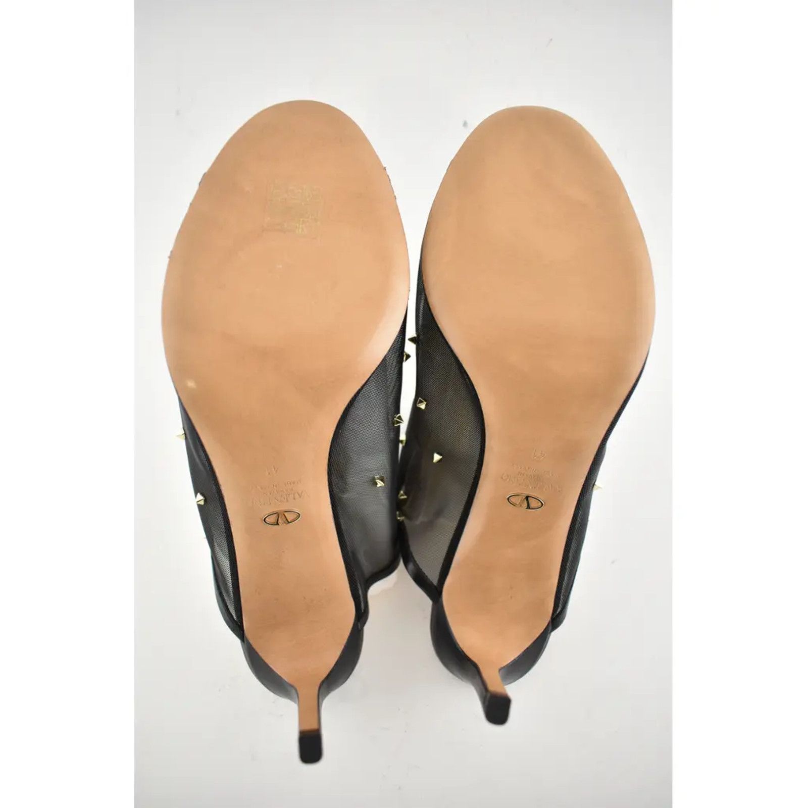 Valentino Valentino Rockstud Black Shining Mesh Mule Slide Backless Size US 11 / IT 41 - 10 Thumbnail