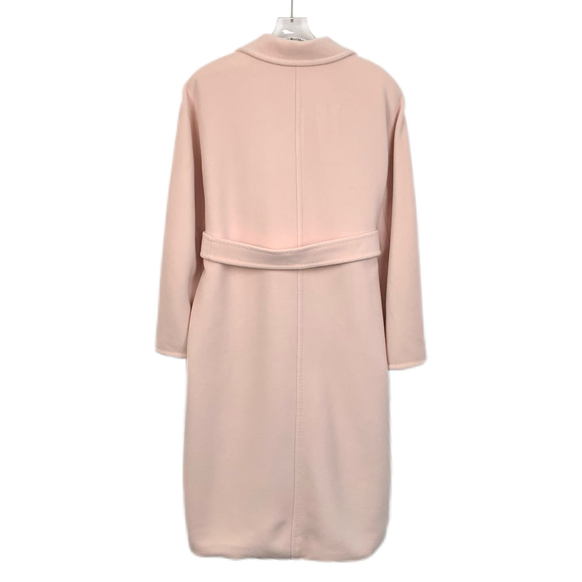 Max Mara MaxMara Soft Pink Wool-Blend Double-Breasted Long Coat Size XS / US 0-2 / IT 36-38 - 2 Thumbnail