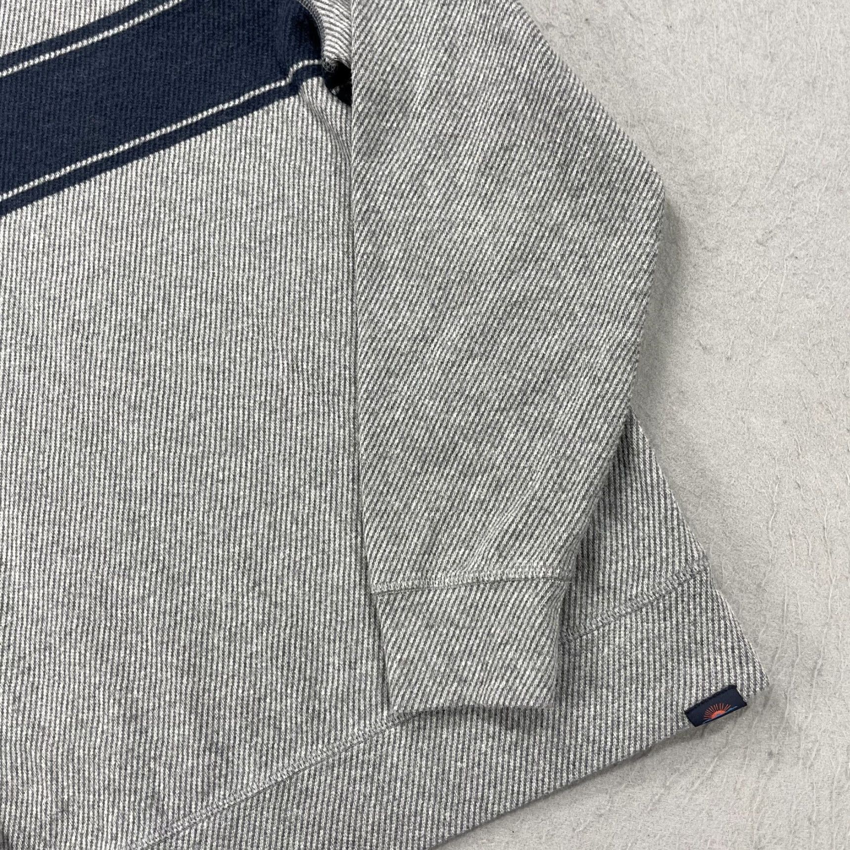 Faherty Faherty Hoodie Mens XL Gray Legend Pullover Sweatshirt Drawstring Casual Pattern: Striped Size US XL / EU 56 / 4 - 3 Thumbnail
