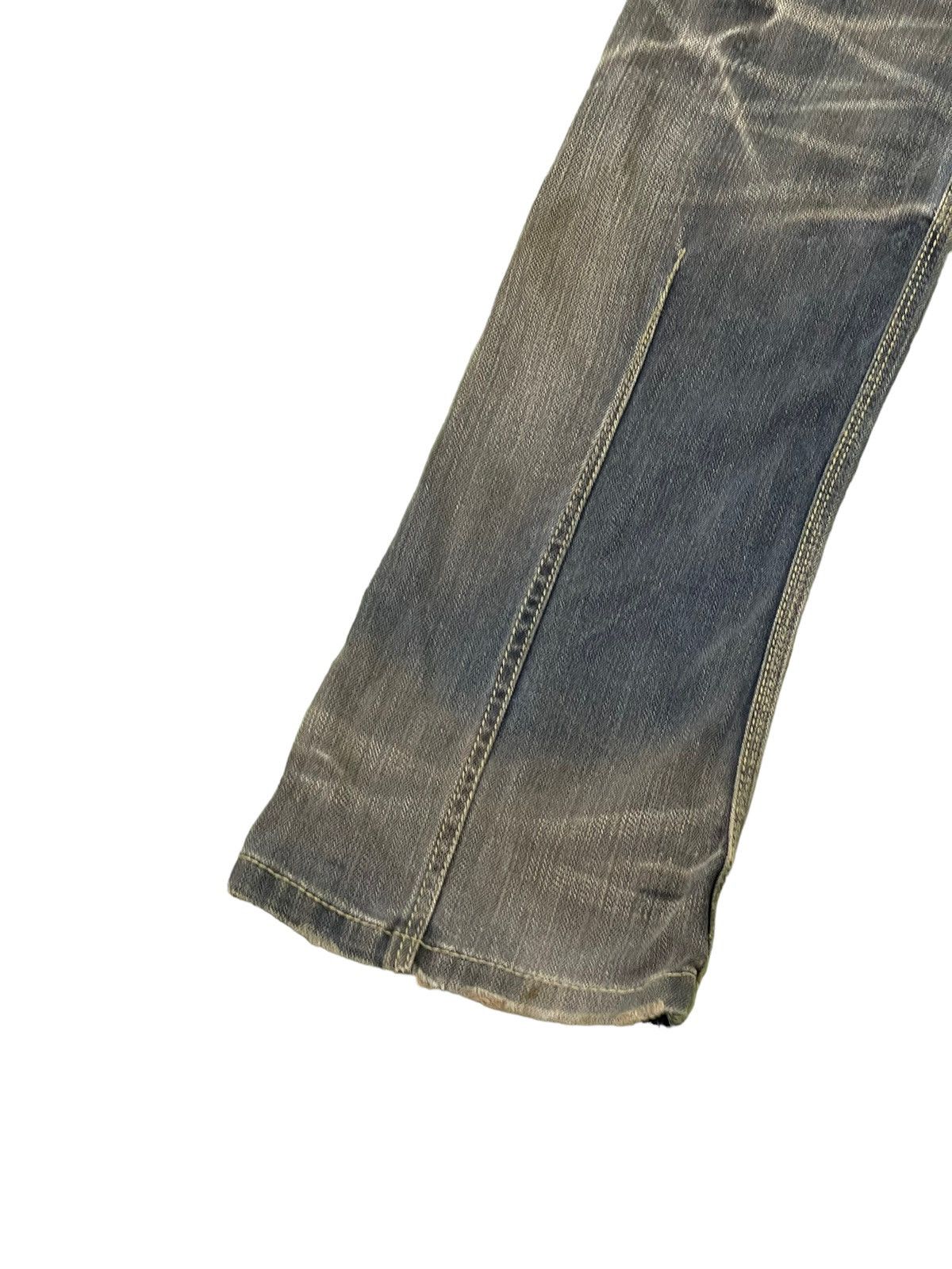 Japanese Brand Flare Jeans Nicole Club Distress Honeycomb Stretch Slim 7🟦7 Size US 33 - 15 Thumbnail
