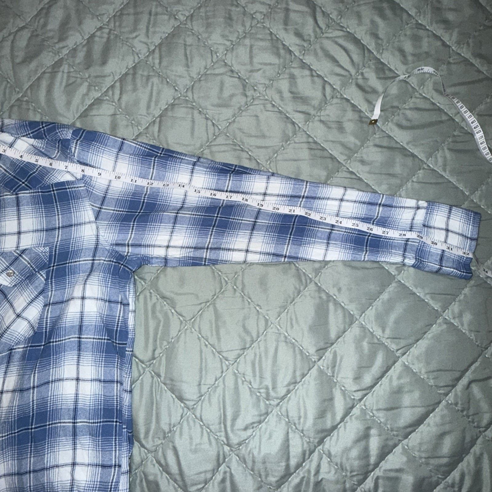 Wrangler Wrangler Wrancher Shirt M Pearl Snap Blue Plaid Sz XLT Rodeo Size US XL / EU 56 / 4 - 10 Thumbnail