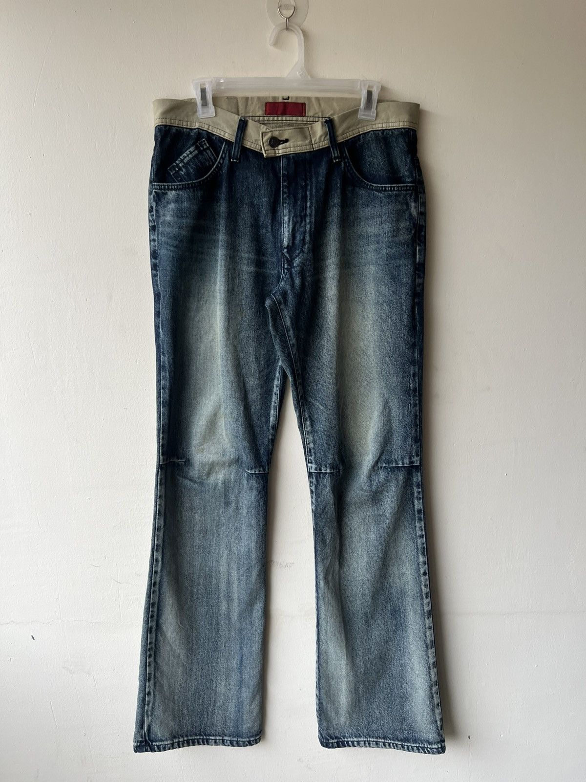 Edwin 2000s Edwin E-Function Mud Wash Fade Denim Bootcut Jeans Size US 32 / EU 48 - 2 Thumbnail