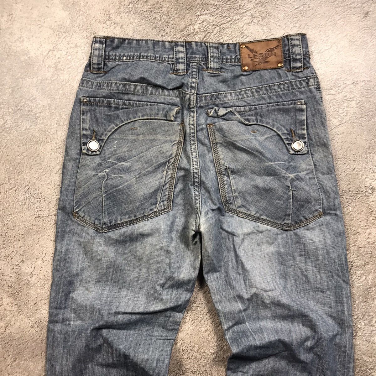 Vintage Vintage 90s Distressed Baggy Jeans Grunge Thrashed Blue 28 Size US 28 / EU 44 - 6 Thumbnail