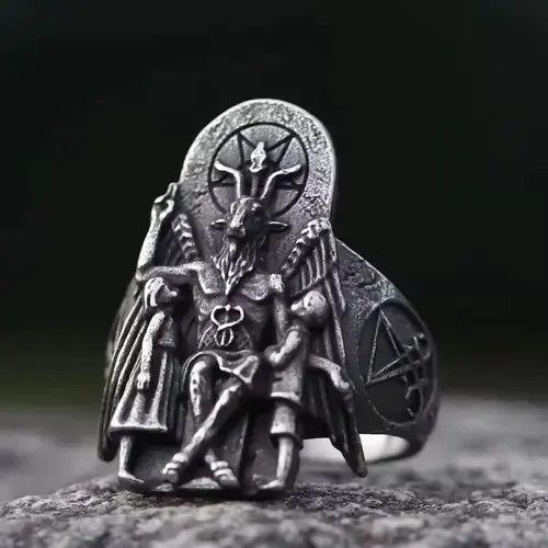 Ring Of Fire Lucifer Satan Signet Ring🔥🔥🔥 Size ONE SIZE - 2 Thumbnail