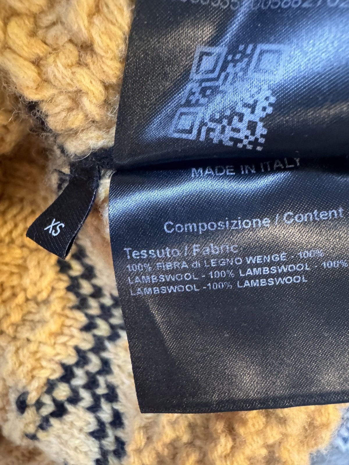Raf Simons Oversized Wool reverse intarsia yellow black sweater Size US M / EU 48-50 / 2 - 5 Thumbnail