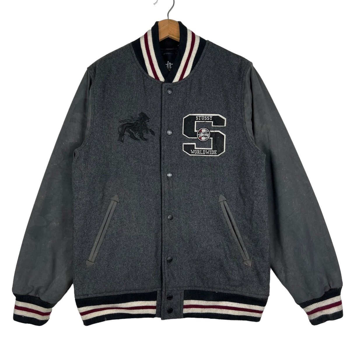 Stussy 🔥 STUSSY WORLDWIDE VARSITY BOMBER JACKET Size US M / EU 48-50 / 2 - 4 Thumbnail