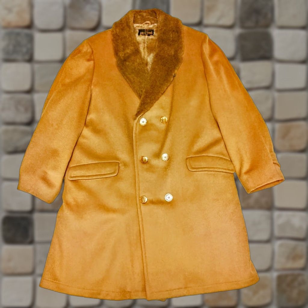 Vintage VINTAGE Zero King 100% Wool Long Coat - Brown, Faux Fur, 1960s Trench/ Mac, Regular 44, Adults, Everyday Size US S / EU 44-46 / 1 - 1 Thumbnail