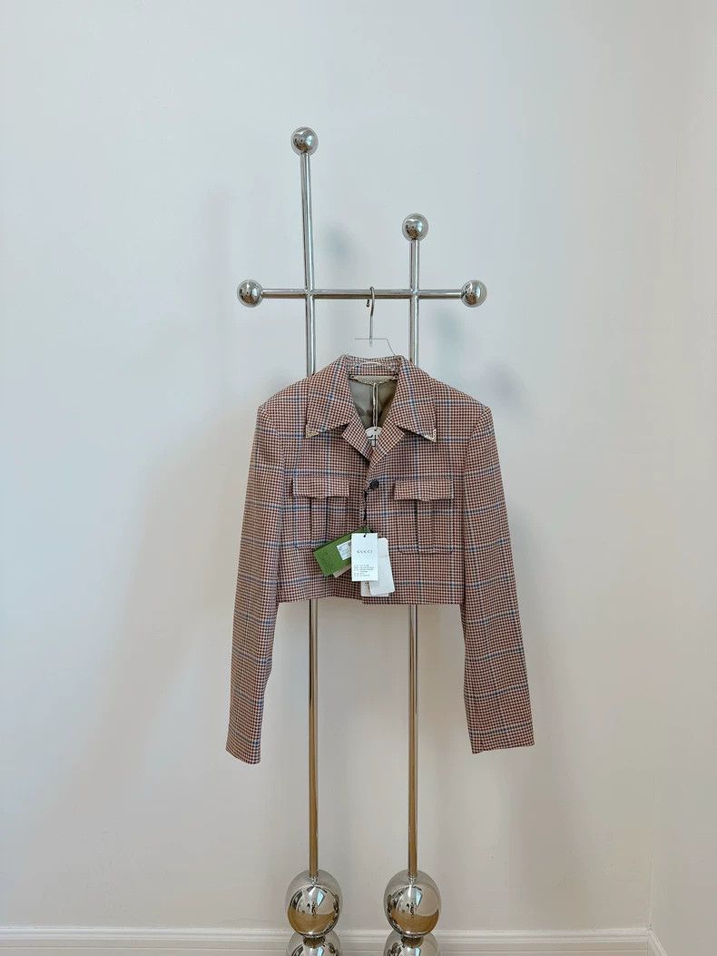 Gucci Gucci Thousand-bird checkered coat Size L / US 10 / IT 46 - 1 Thumbnail