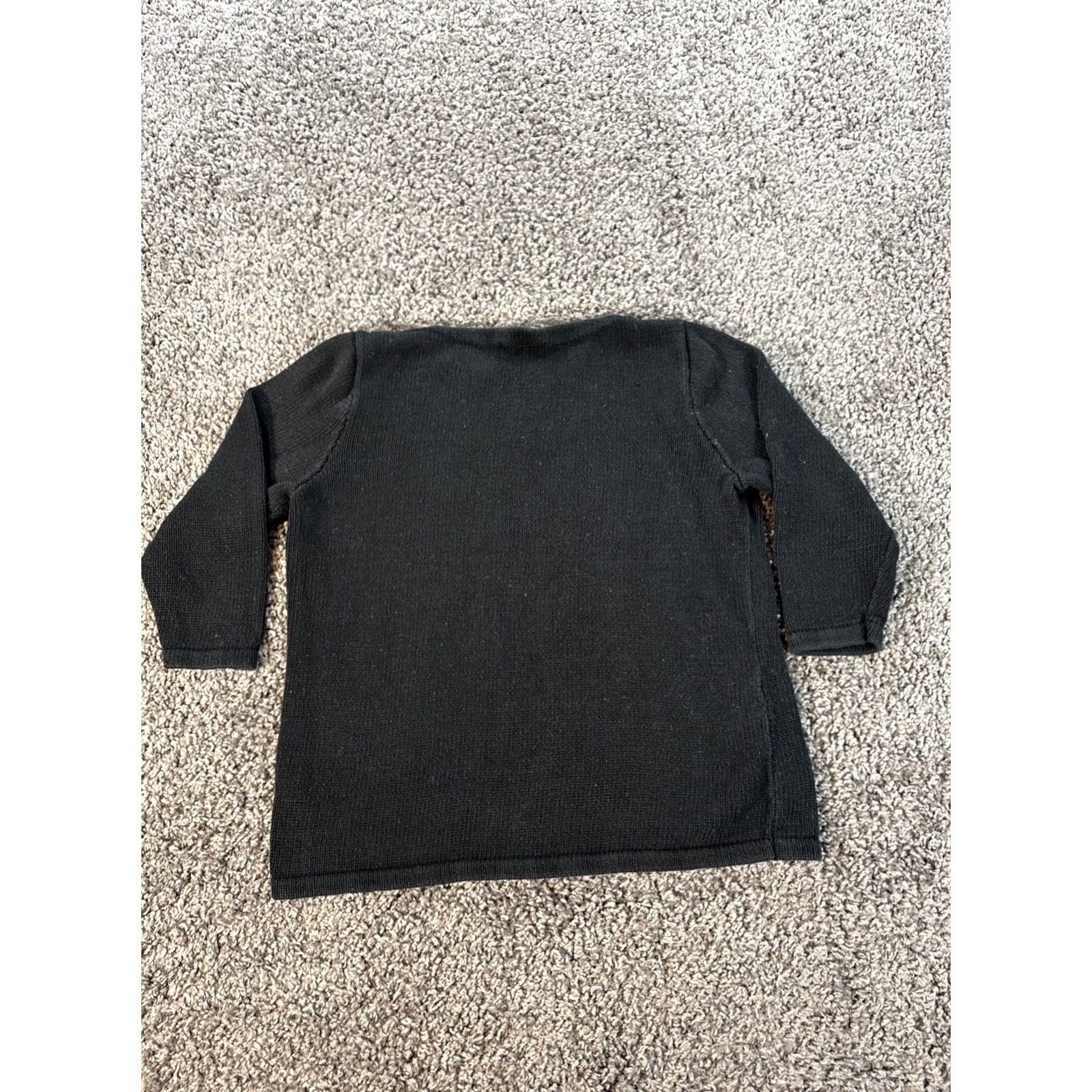 Ralph Lauren VINTAGE Ralph Lauren Boat Neck Sweater Mercerized Black Cotton Womens L Knit 3/4 Sleeve Size L / US 10 / IT 46 - 5 Thumbnail