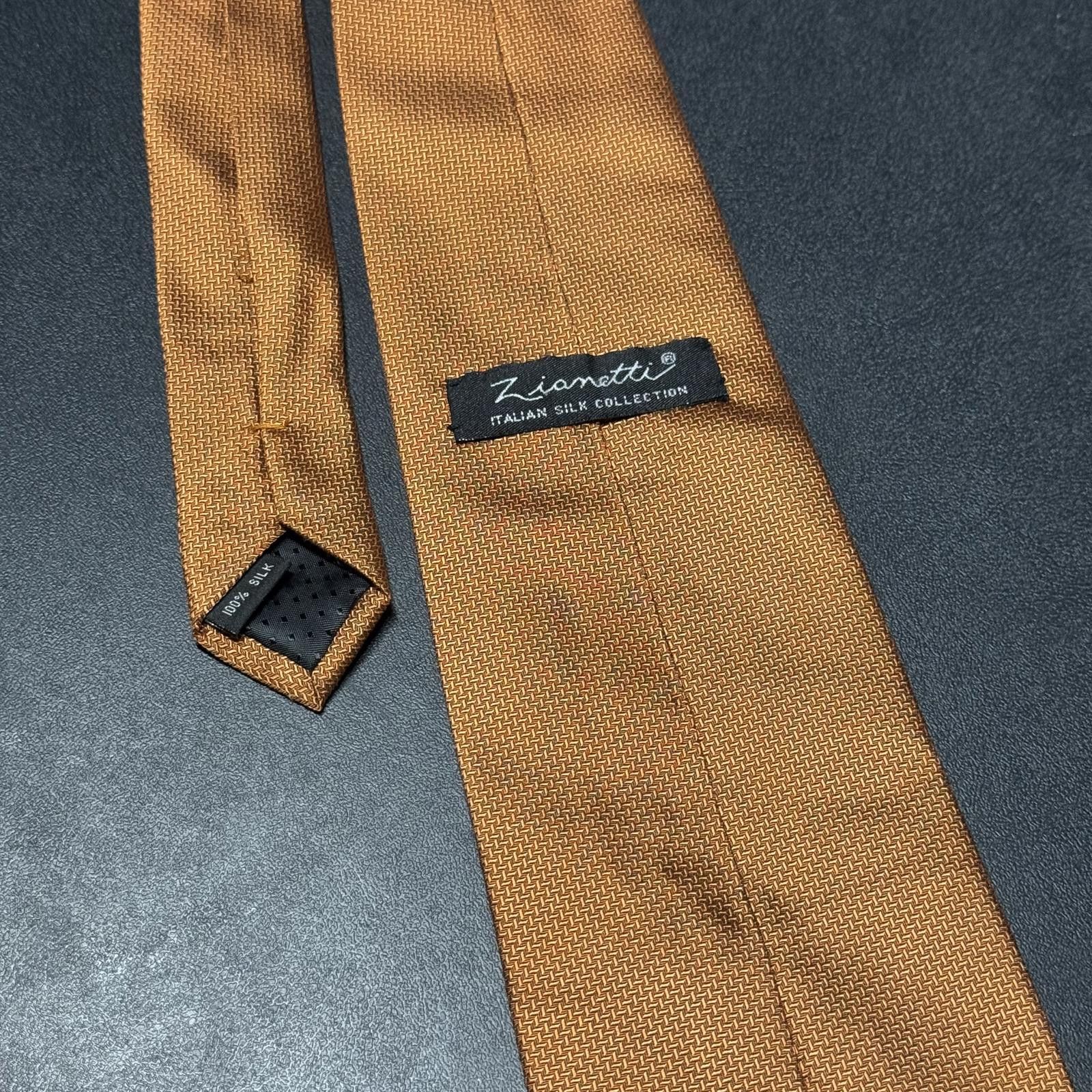 Giuseppe Zanotti Vtg Zianetti 100% Silk Orange Italian Made Neck Tie NWT Size ONE SIZE - 5 Thumbnail