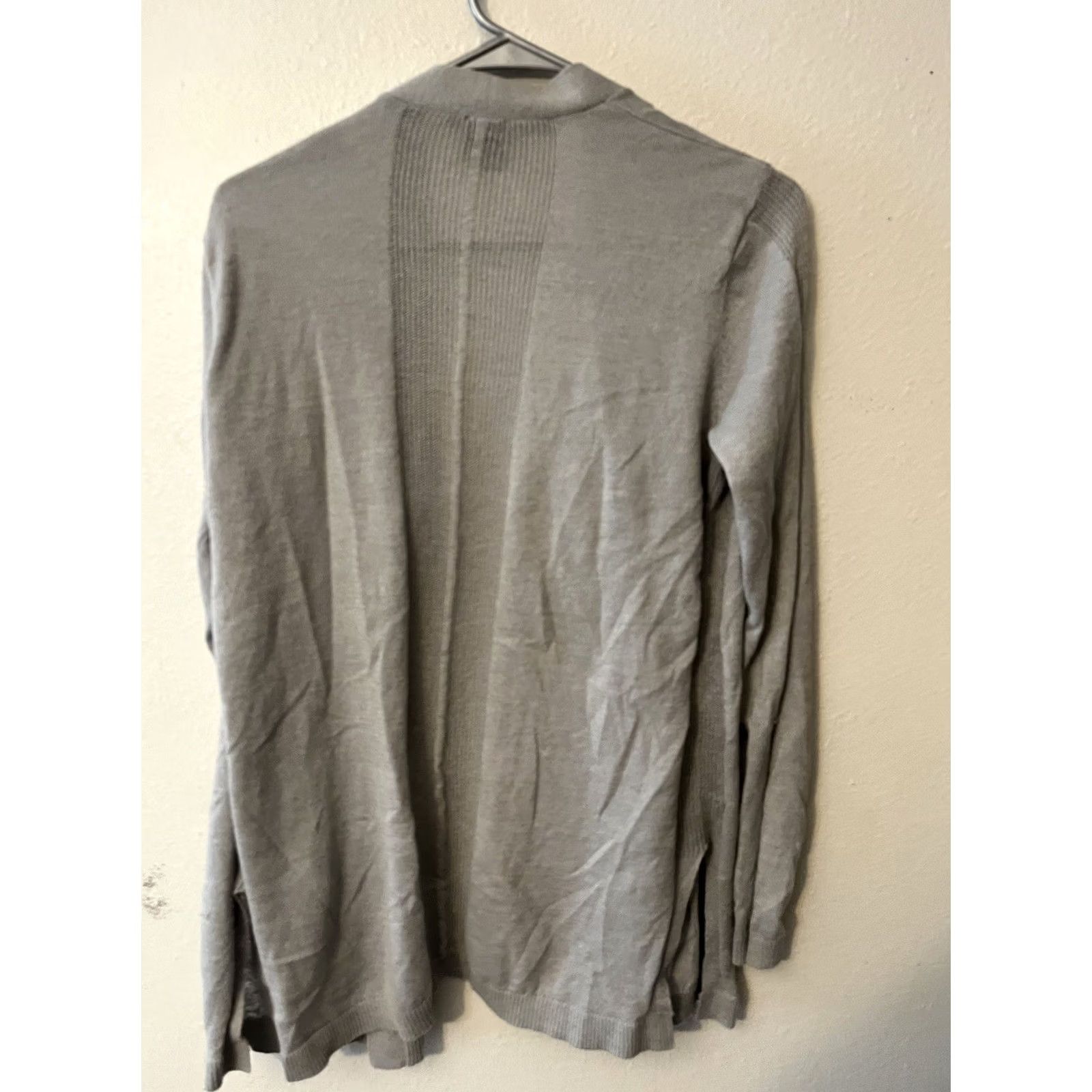 Gap VINTAGE Gap Cardigan Open Front Short Sleeve Women's Size Medium Gray Solid Linen Polyester Knit 90s City Retro Size M / US 6-8 / IT 42-44 - 3 Thumbnail