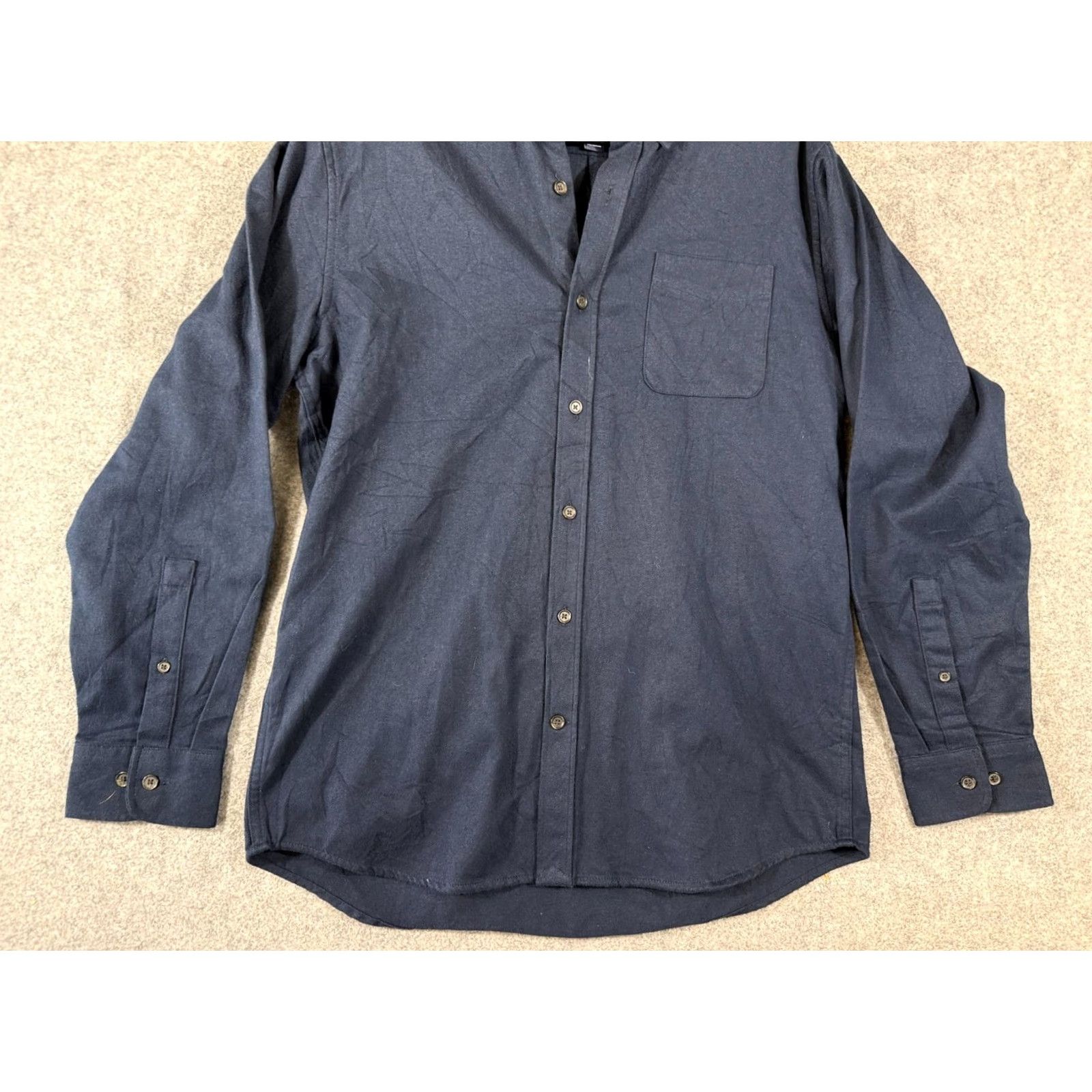 Lands' End Lands' End Chamois Flannel Shirt Mens L Blue Long Sleeve Traditional Fit Classic Shirt Size US L / EU 52-54 / 3 - 4 Thumbnail