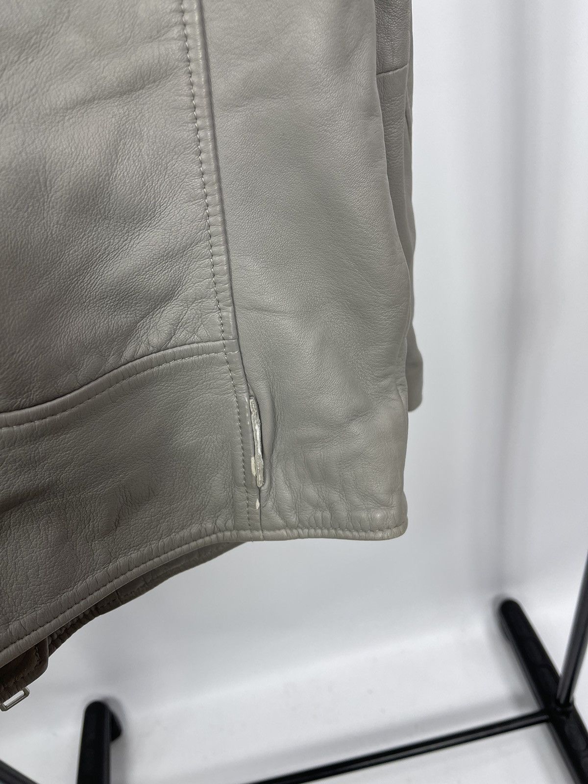Allsaints AllSaints Men’s Leather Oversized Biker Jaket Size S Grey Size US S / EU 44-46 / 1 - 8 Thumbnail