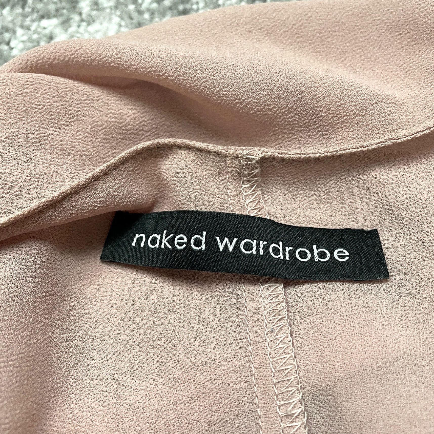 Vintage Naked Wardrobe Jumpsuit Womens Small Pink Smooth Racerback Long Wide Leg Womens Size 28" / US 6 / IT 42 - 7 Thumbnail