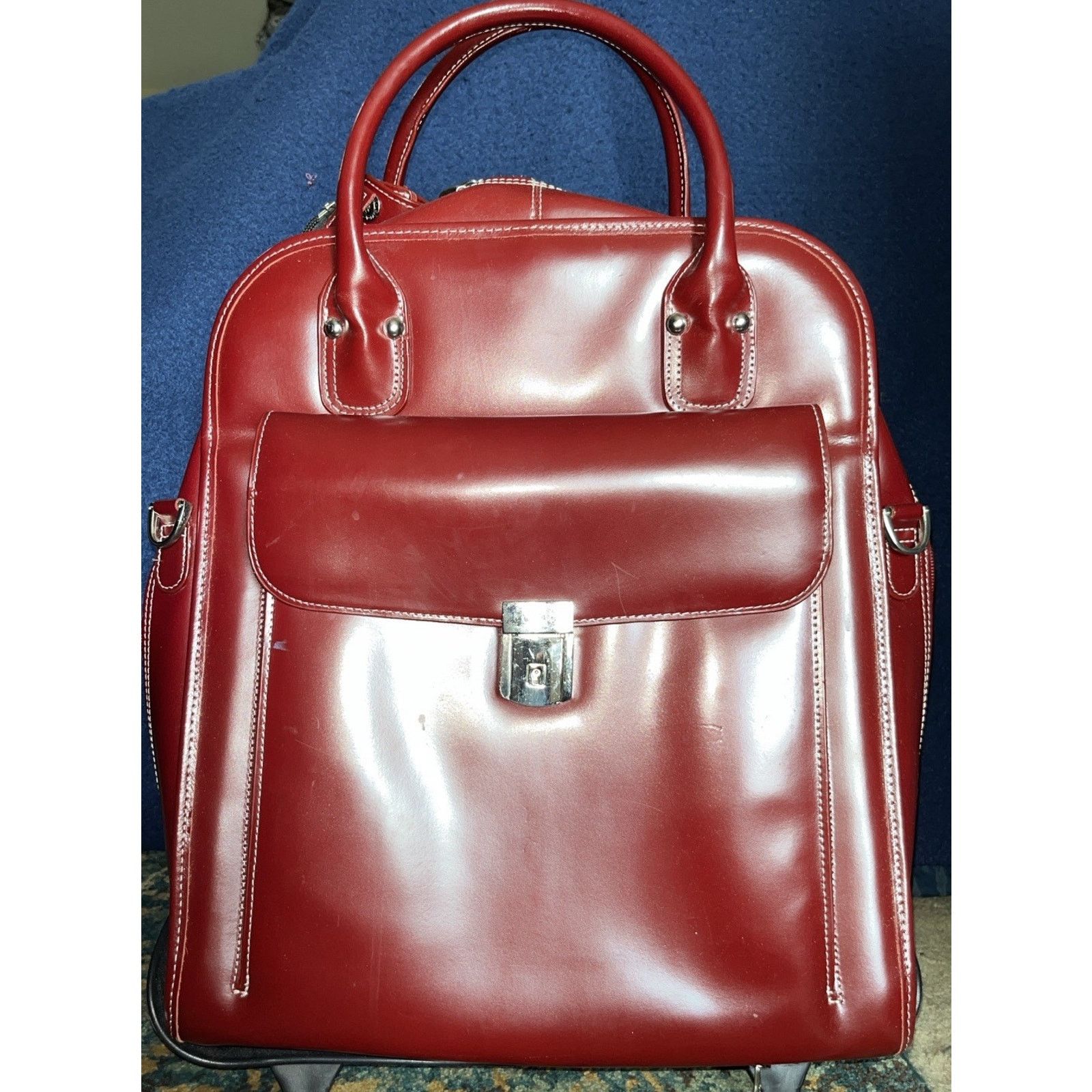 McKlein Leather Carry-On Detachable Roll-On Collapsible