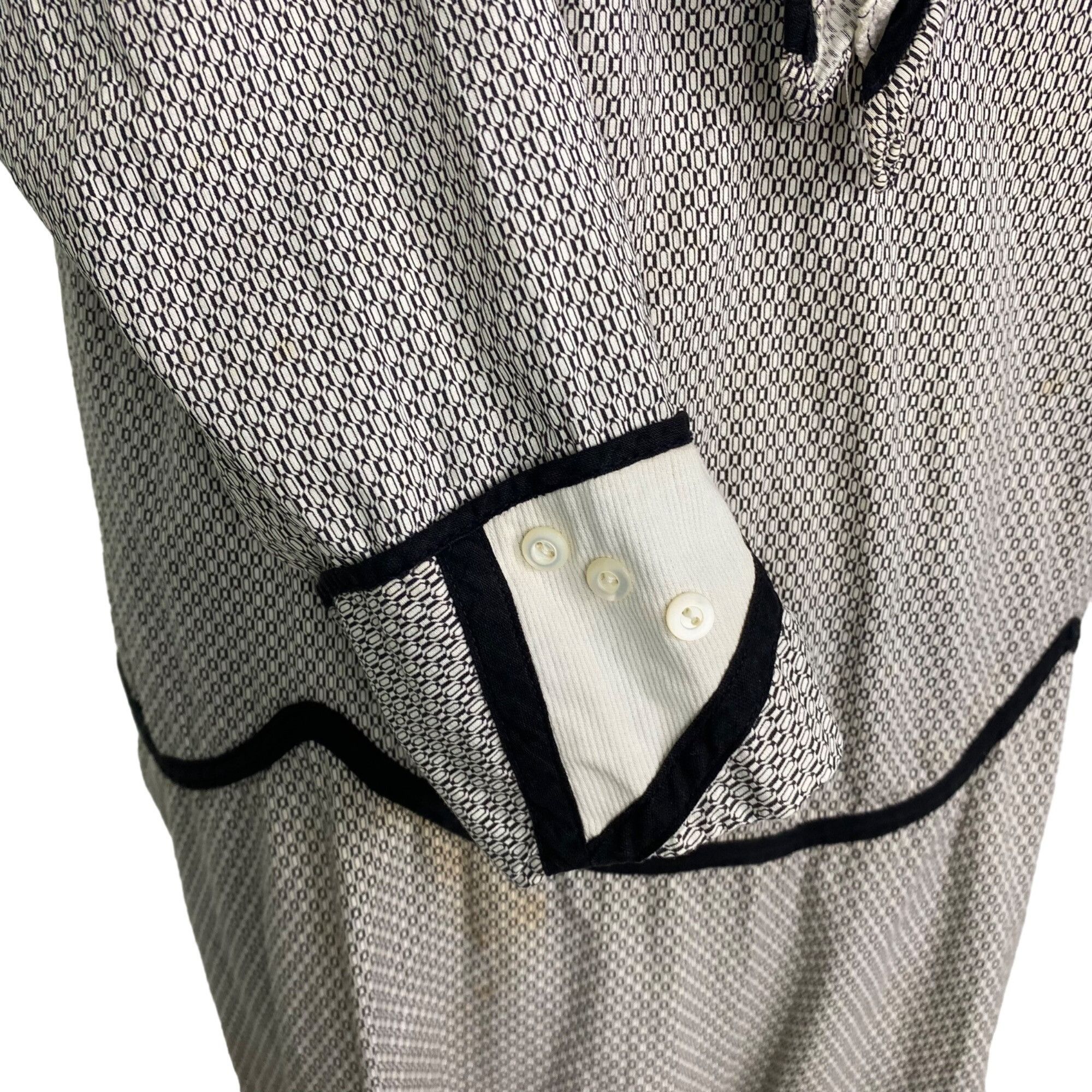 Vintage Vintage 50's White/Black Micro Geometric Pattern Maxi Peasan Size M / US 6-8 / IT 42-44 - 5 Thumbnail