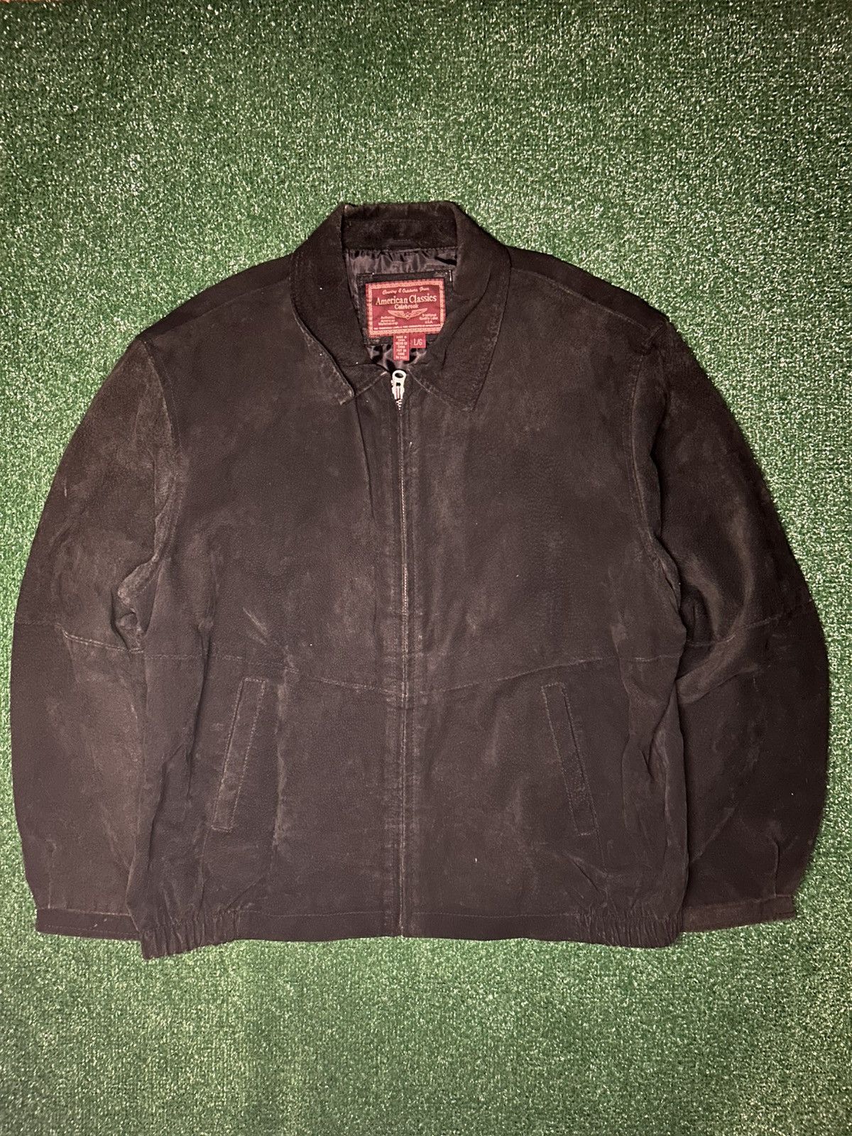 Other Vintage American Classics Black Suede Bomber Jacket Size US L / EU 52-54 / 3 - 1 Thumbnail