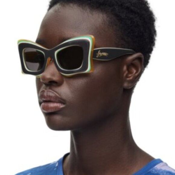 Loewe Loewe LW40140U 20A Sunglasses Black/Orange Cat Eye Frame Size ONE SIZE - 1 Thumbnail