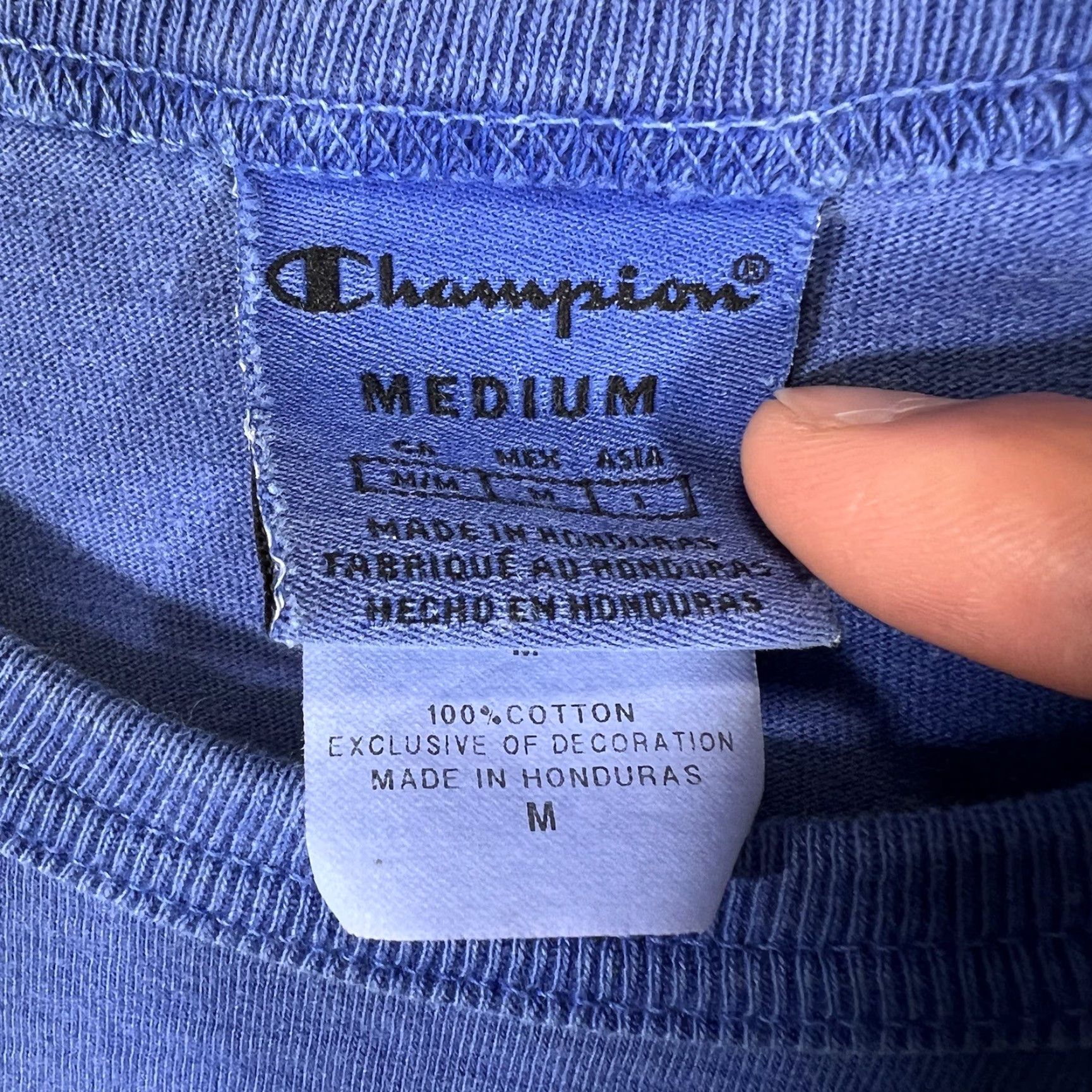 Champion A1 Champion Authentic Spellout Shirt Adult Medium Blue 100% Cotton Mens T-Shirt Crew Neck Short Sleeve Regular Fit 8/10 Vintage Size US M / EU 48-50 / 2 - 6 Thumbnail
