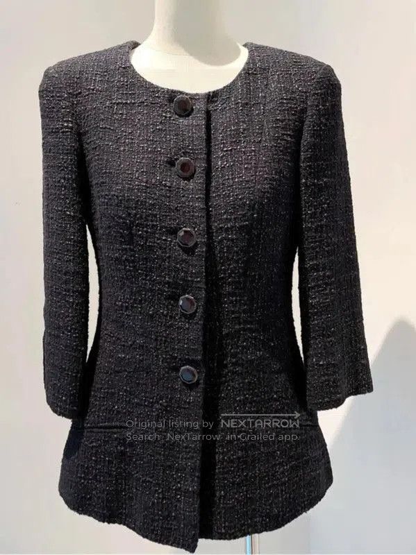 Chanel Chanel Black Cotton Blend Women's Jacket . Size S / US 4 / IT 40 - 2 Thumbnail