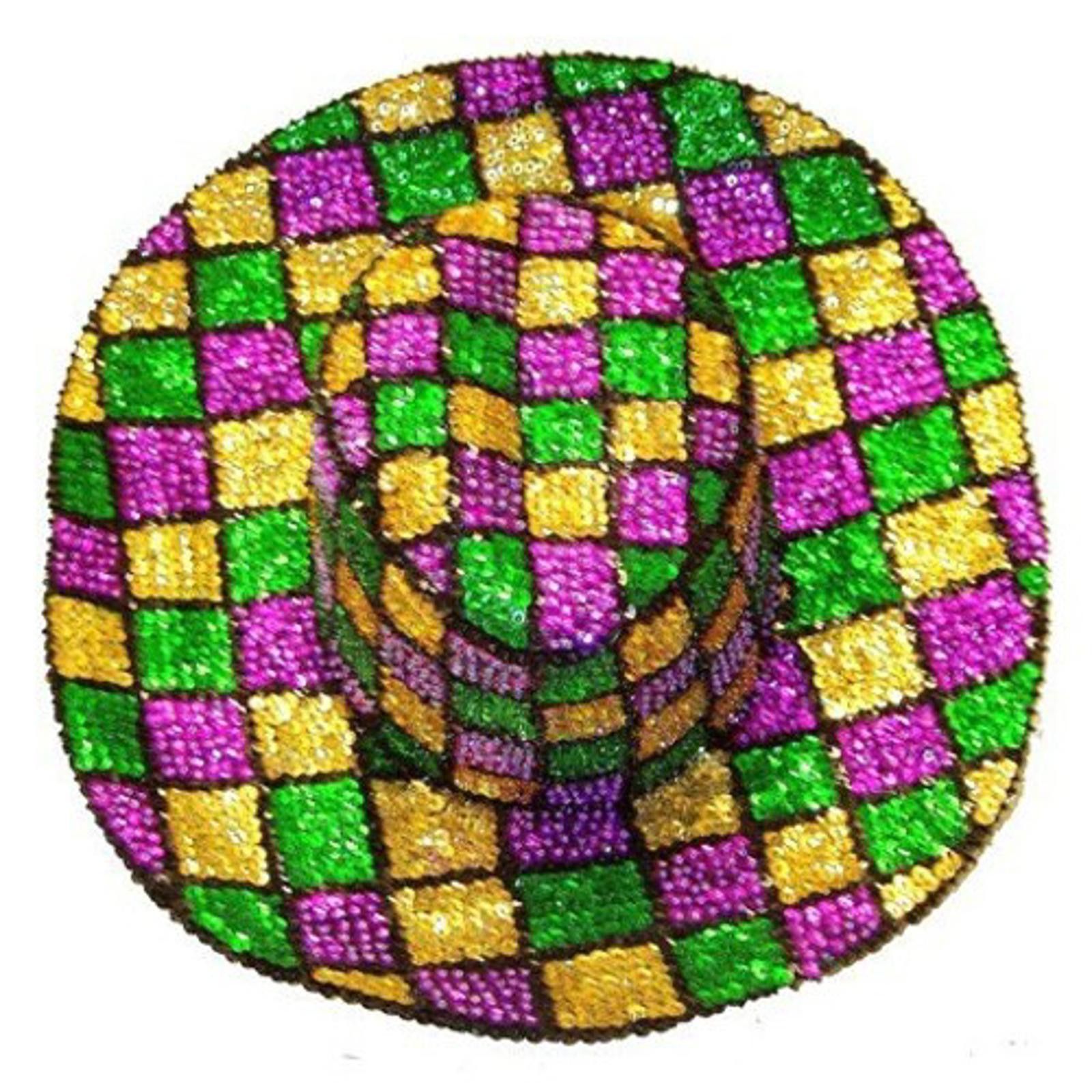 Designer Sequin Cowboy/Cowgirl Hat MARDIGRA SQUARES Size ONE SIZE - 1 Preview