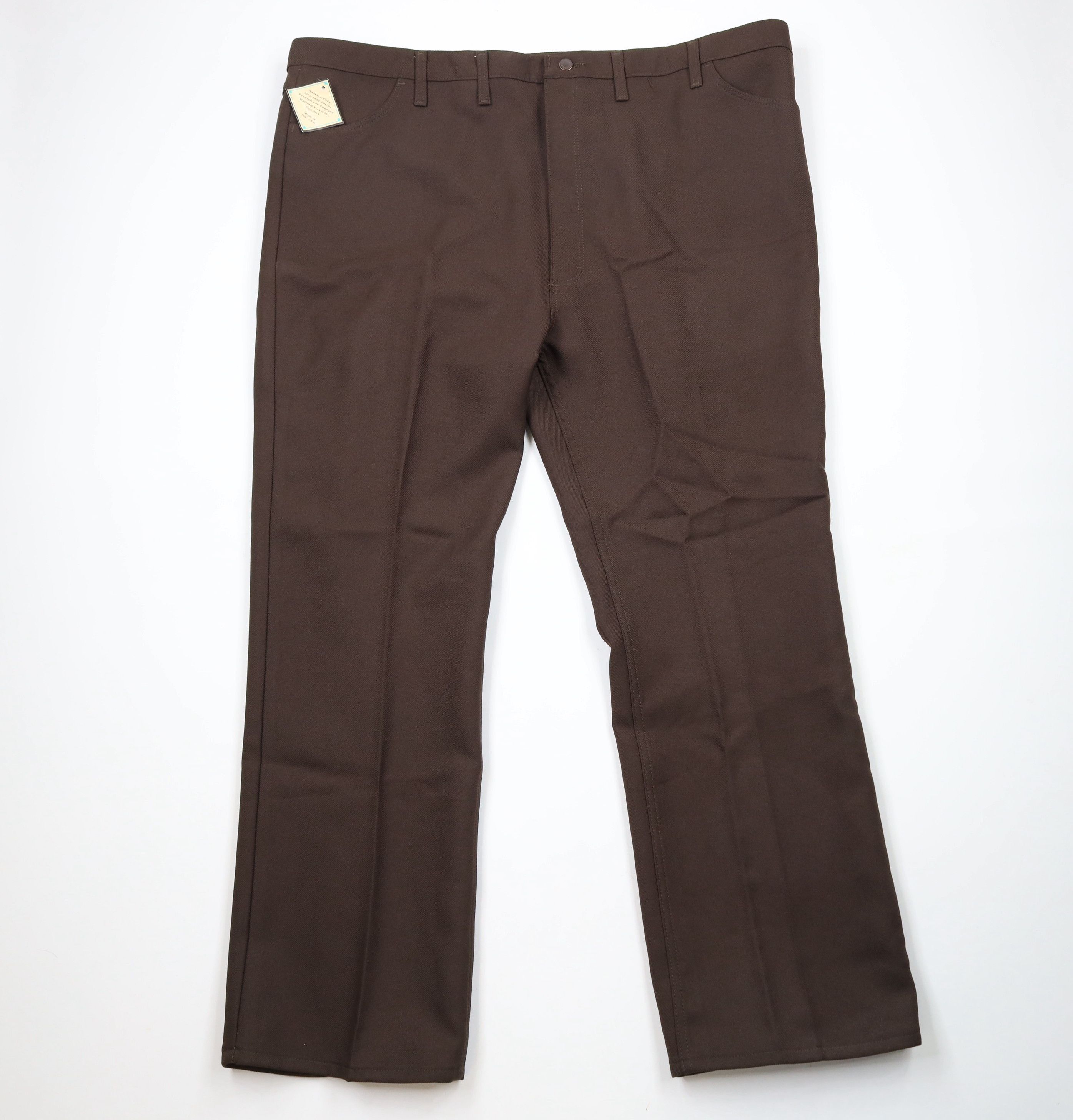 Vintage × Wrangler Deadstock Vintage 90s Wrangler Knit Wide Leg Pants Brown USA Size US 44 / EU 60 - 1 Thumbnail