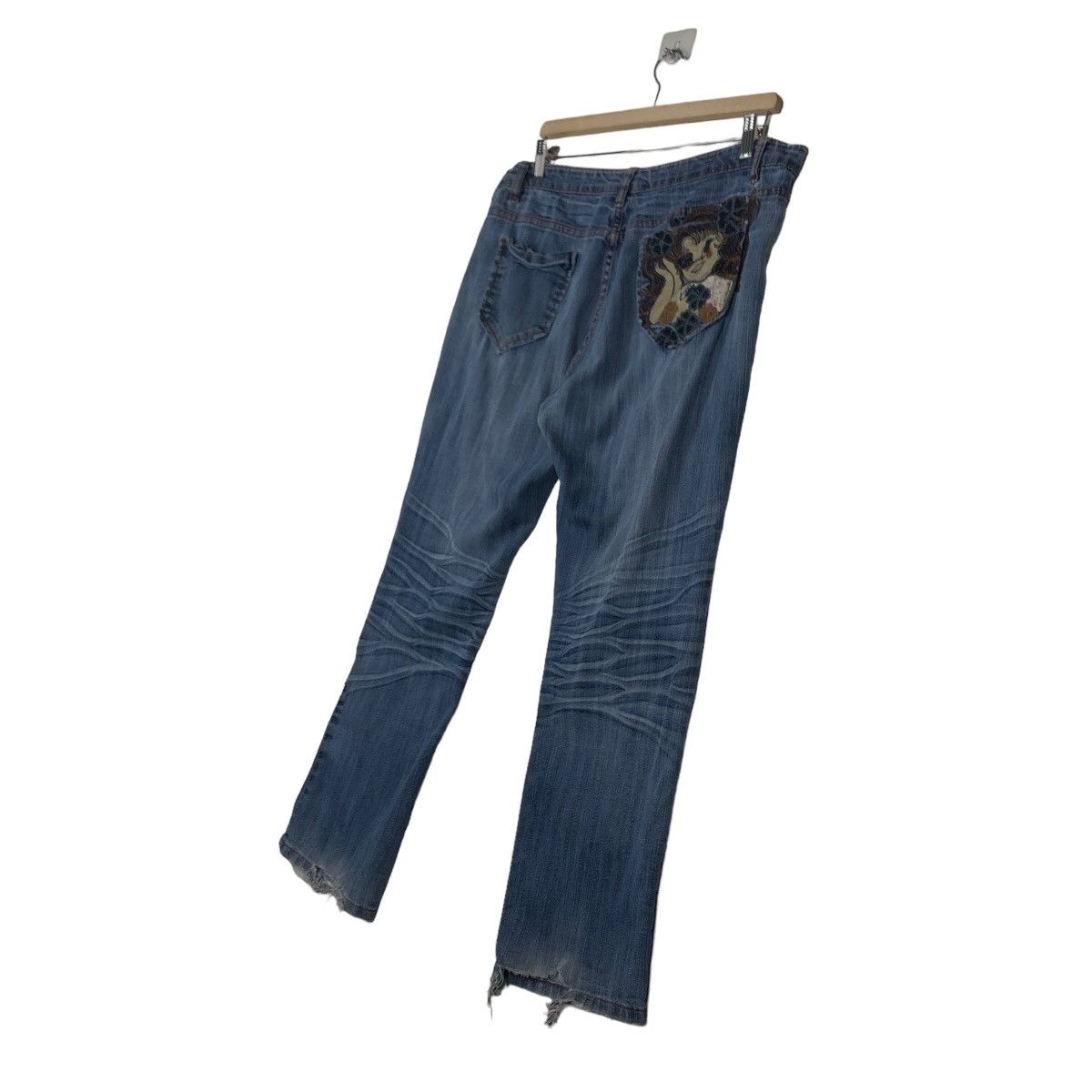 Japanese Brand 🔥Vintage Denim Jeans Sukajan Pocket Big Logo Size US 36 / EU 52 - 11 Thumbnail