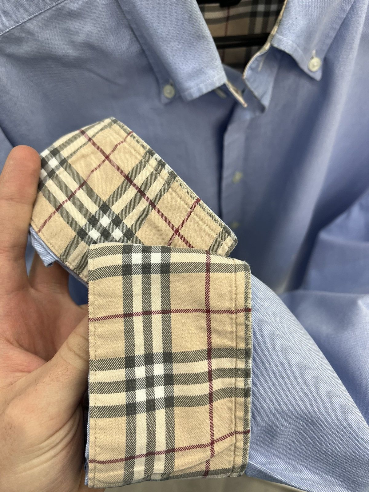Burberry Burberry Nova Check Cotton Logo Shirt Size US XL / EU 56 / 4 - 4 Thumbnail