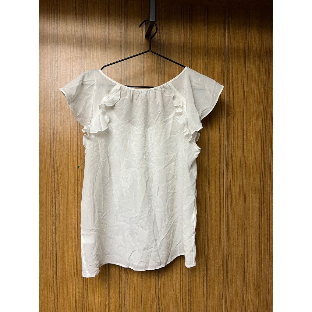 Banana Republic NWT Banana Republic Women's Ivory Ruffle Blouse Size Small Size S / US 4 / IT 40 - 4 Thumbnail