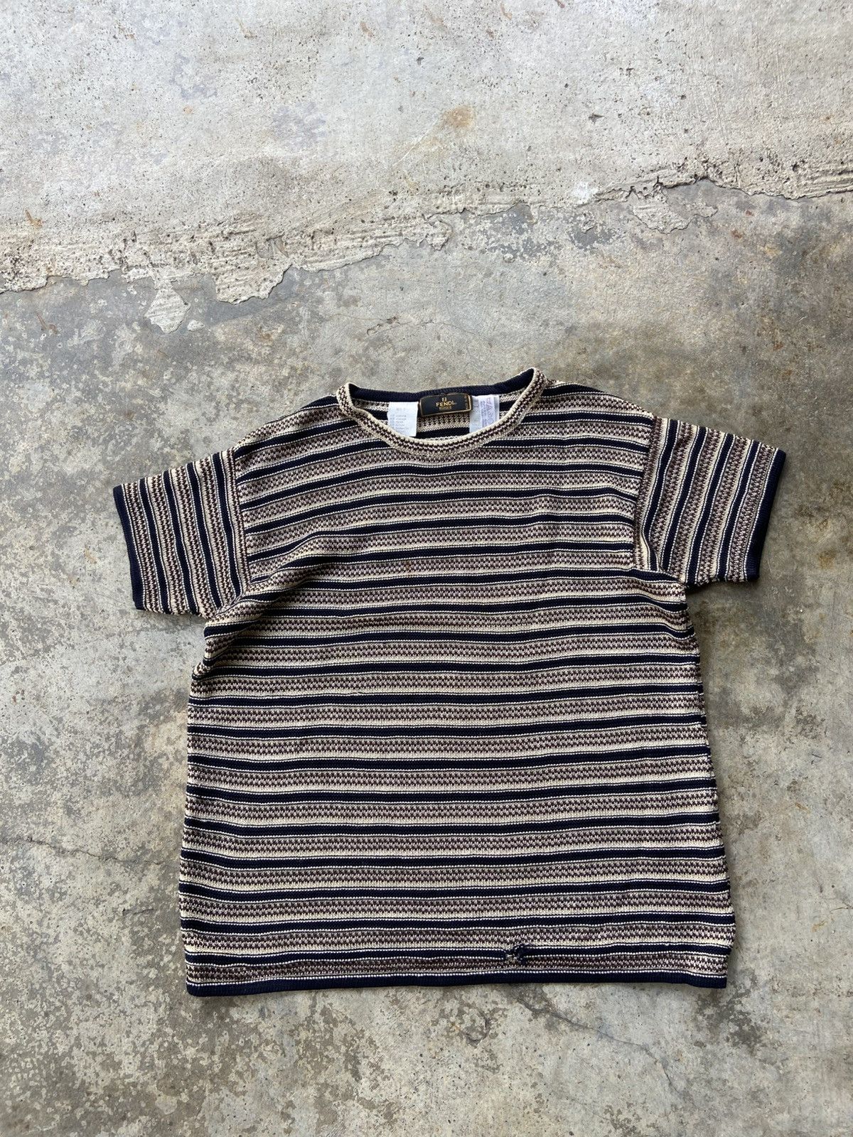 Fendi Archive SS98 Fendi ‘Maglia Striped’ Essential Line Knit Tee Size US L / EU 52-54 / 3 - 1 Thumbnail