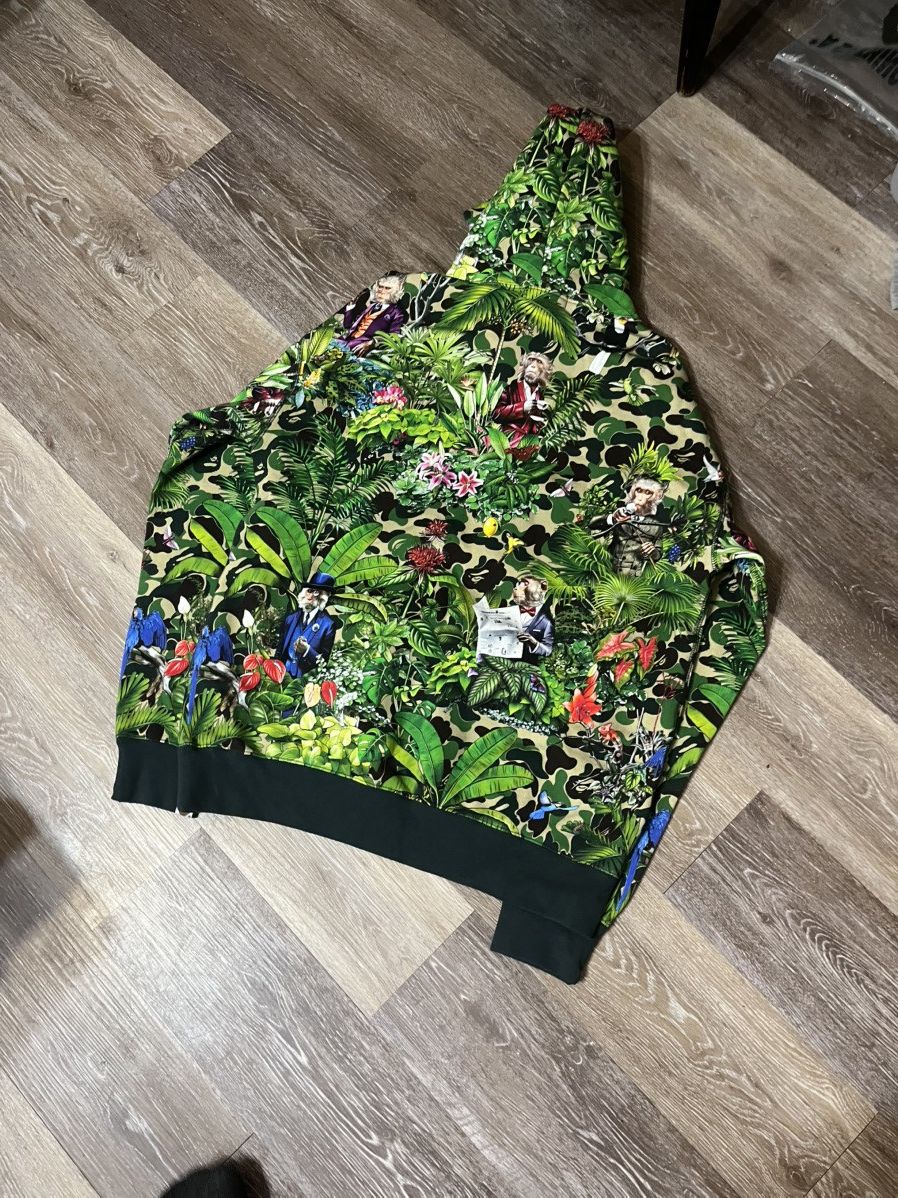 Bape A Bathing Ape X 47 Monkey ABC Green Camo Pullover Hoodie Size US M / EU 48-50 / 2 - 3 Thumbnail