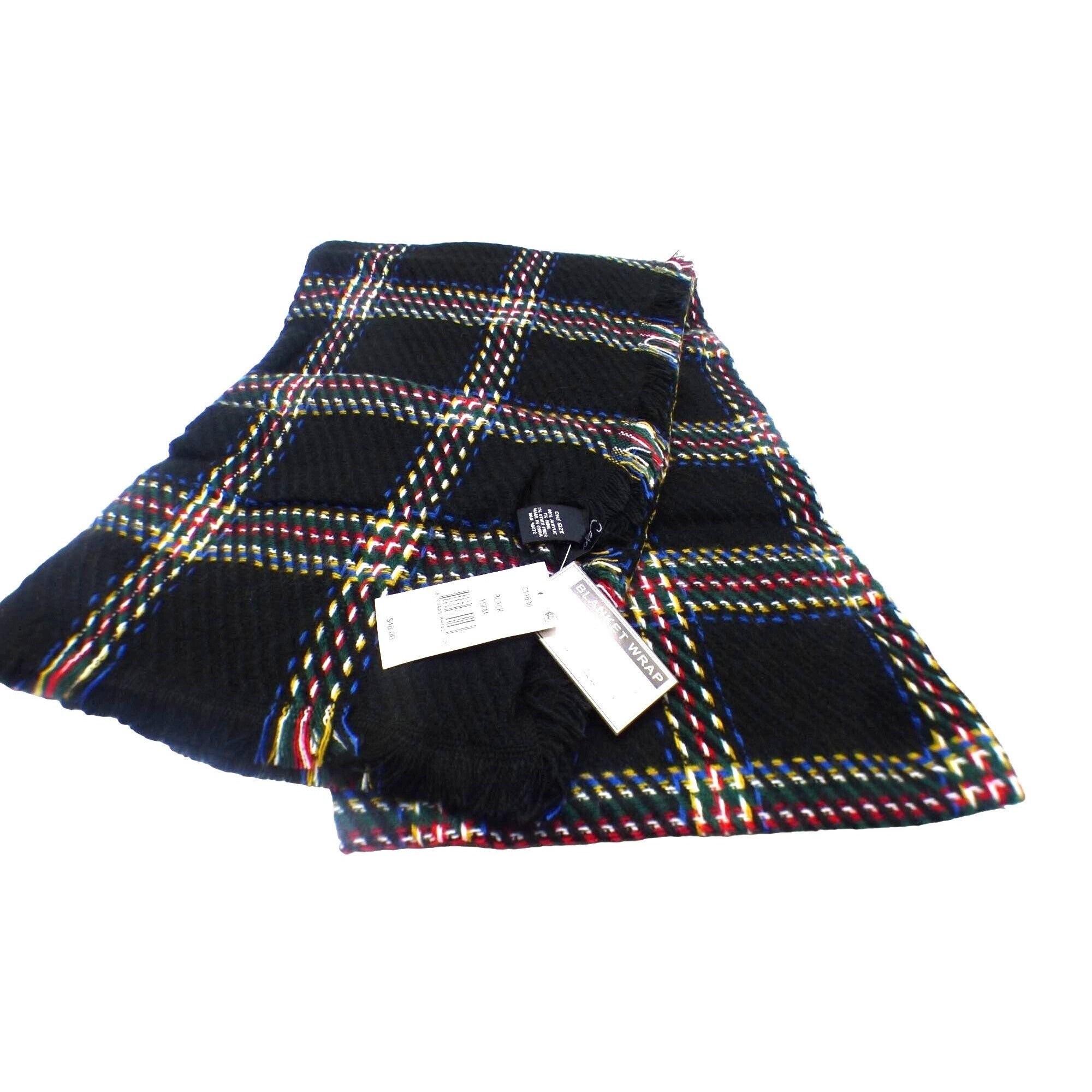 Other Cejon Heritage Plaid Blanket Scarf/ Wrap , 20”x76”, Black Size ONE SIZE - 4 Thumbnail