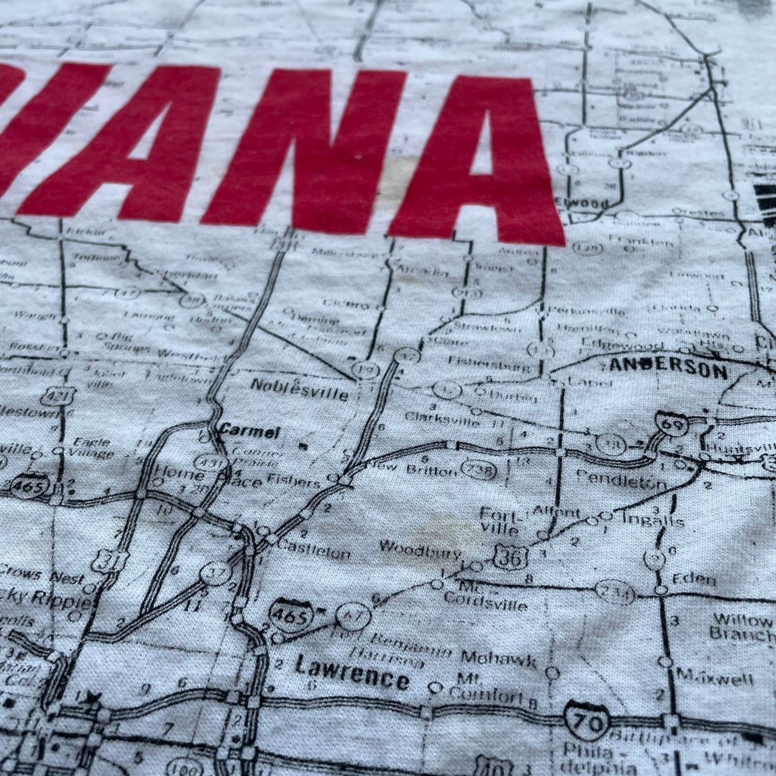 Vintage Vintage 90s Indiana AOP Art Map T Shirt XL Made In USA Rare Size US M / EU 48-50 / 2 - 7 Thumbnail