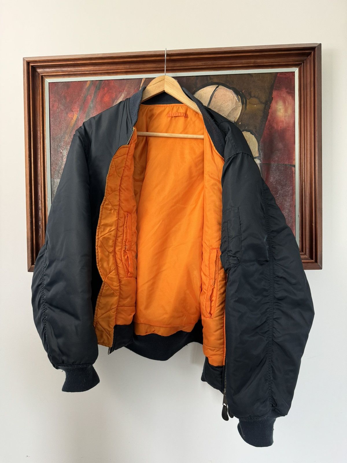 Vintage Ma1 Flyer Washed Vintage Nylon Bomber Jacket Boxy Fit Rare Size US L / EU 52-54 / 3 - 4 Thumbnail