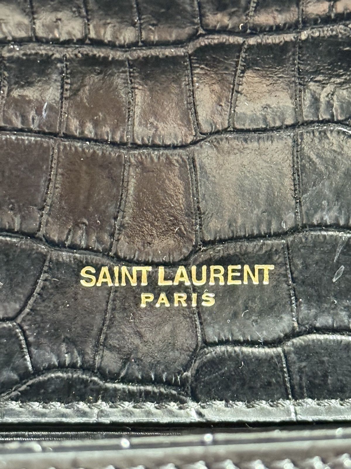 Saint Laurent Paris Saint Laurent Paris Black Embossed Medium Kate Tassel Bag Size ONE SIZE - 5 Thumbnail
