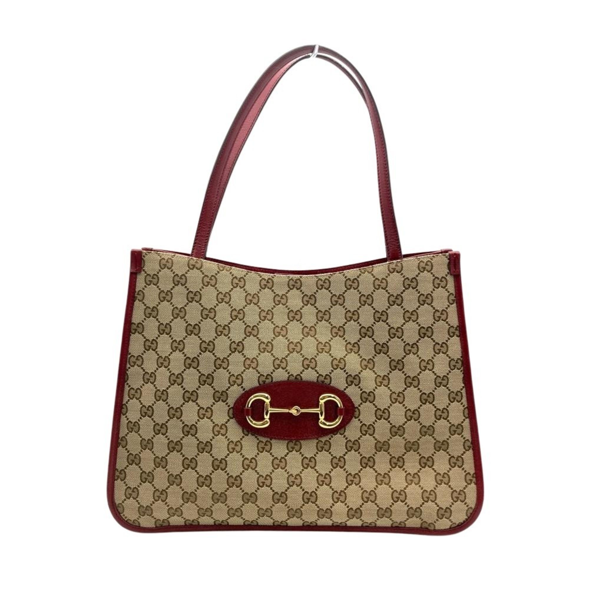 Gucci Gucci Horsebit Tote Bag in GG Canvas and Leather (623694) Beige, Women's Size ONE SIZE - 1 Thumbnail