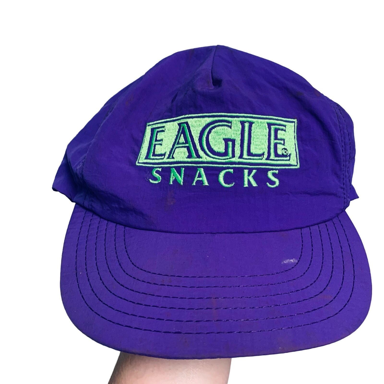 Vintage Vintage Eagle Snacks 90s Y2K Purple Lime Green Snapback Hat Size ONE SIZE - 1 Thumbnail