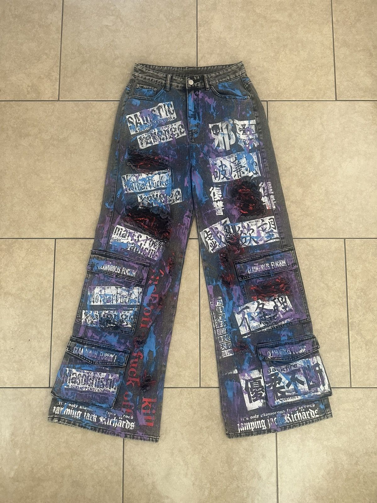 Mari's Rock Maris Rock 1:1 Destroyed Paint Splatter Denim Size US 30 / EU 46 - 1 Thumbnail